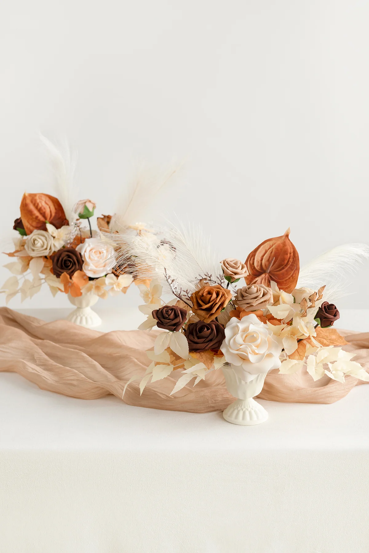 Large Floral Centerpiece Set in Rust & Sepia | Clearance - Image 2