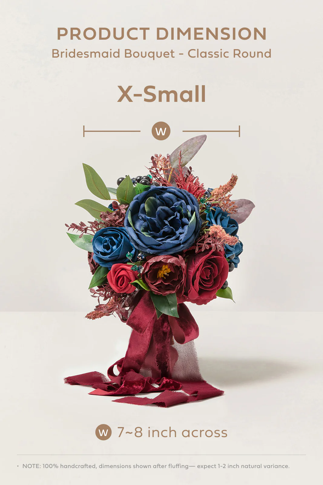 Additional Flower Decorations in Burgundy & Navy - Image 6