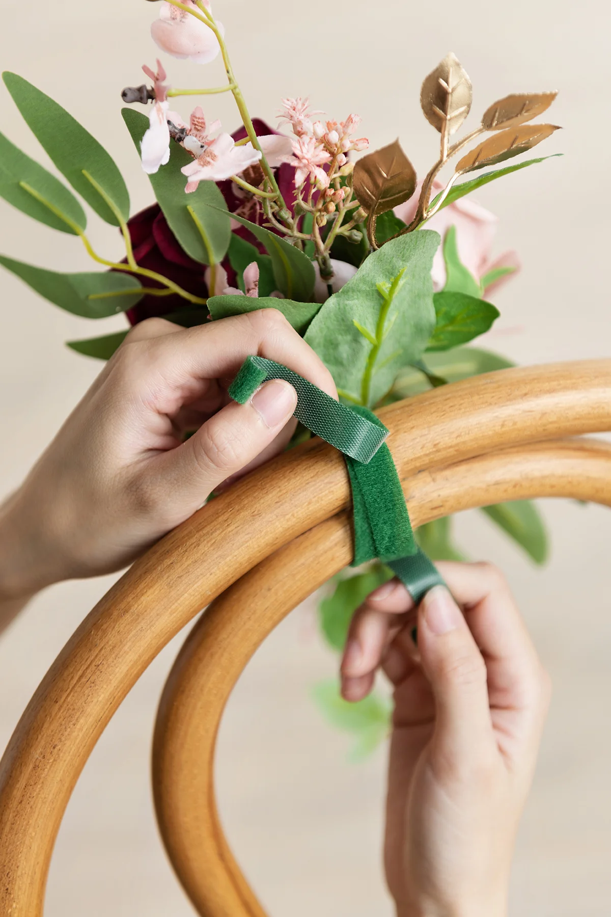 Wedding Aisle Decoration Pew Flowers in Romantic Marsala - Image 4