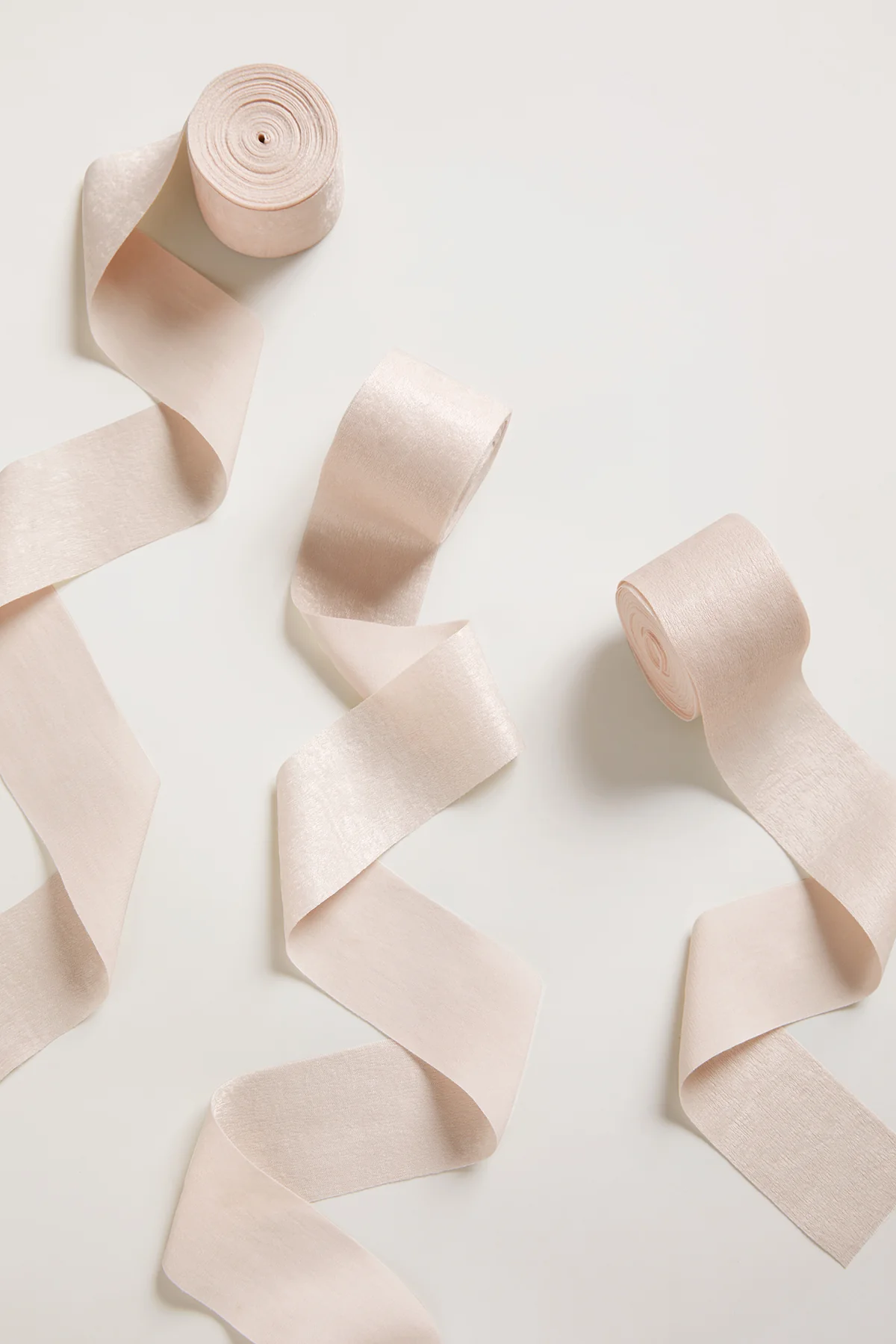 Matte Satin Ribbons 1.5" w x 6 Yards - Nude (Set of 3) | Clearance