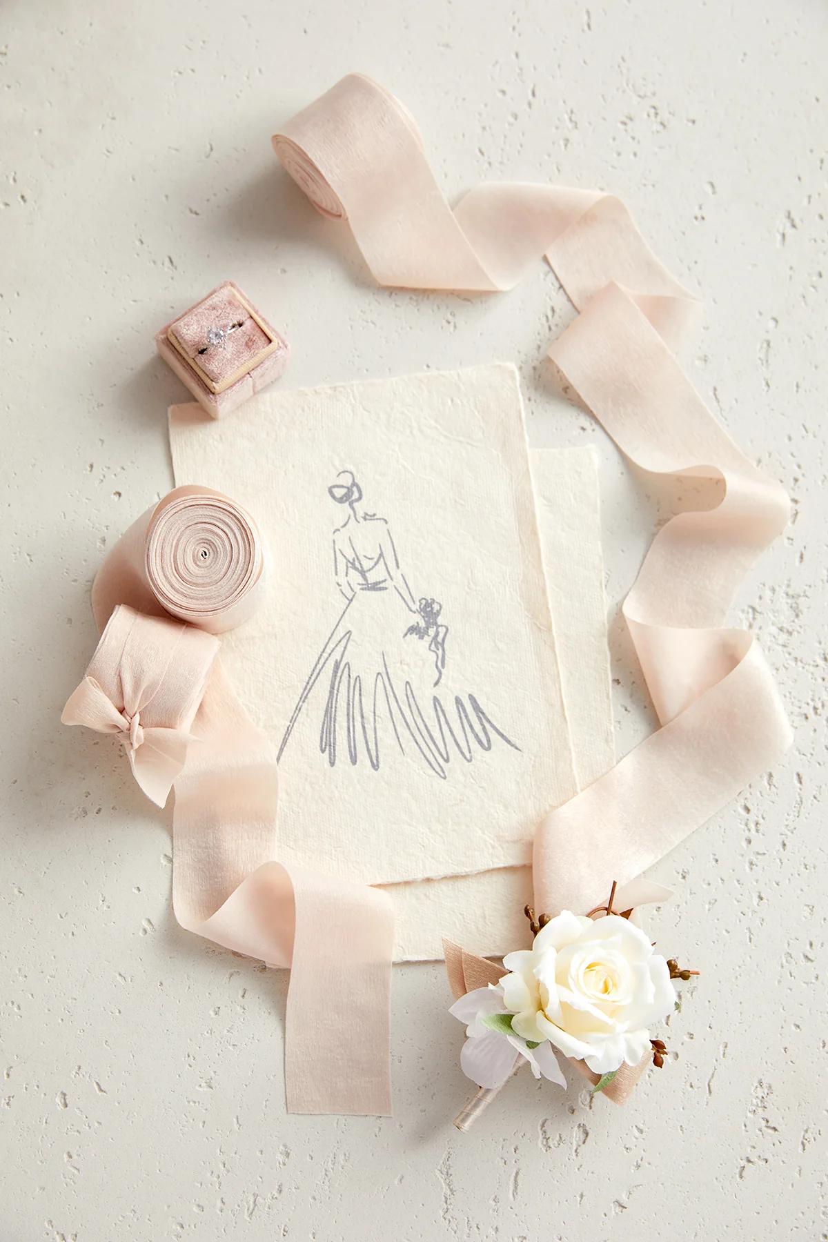 Matte Satin Ribbons 1.5" w x 6 Yards - Nude (Set of 3) | Clearance - Image 2