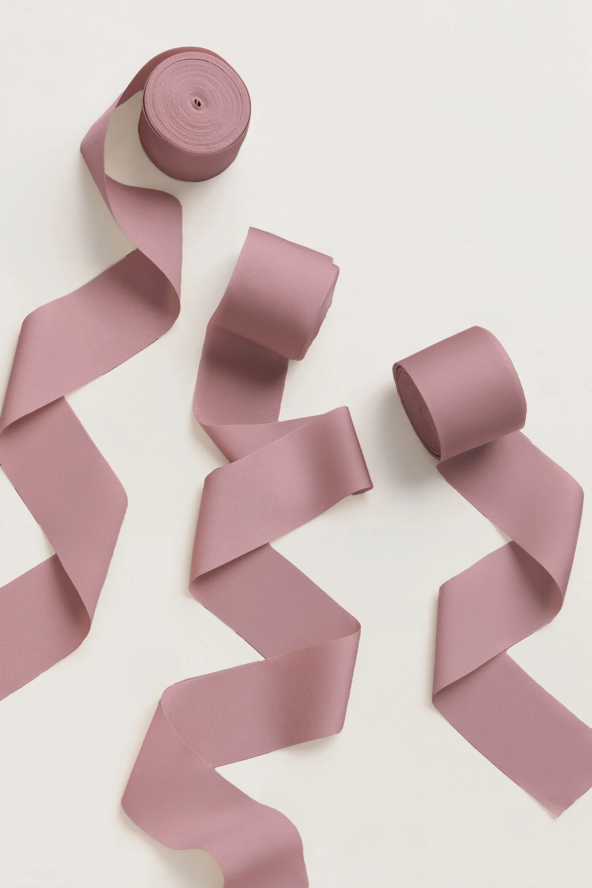 Matte Satin Ribbons 1.5" w x 6 Yards (Set of 3) in Mauve | Clearance