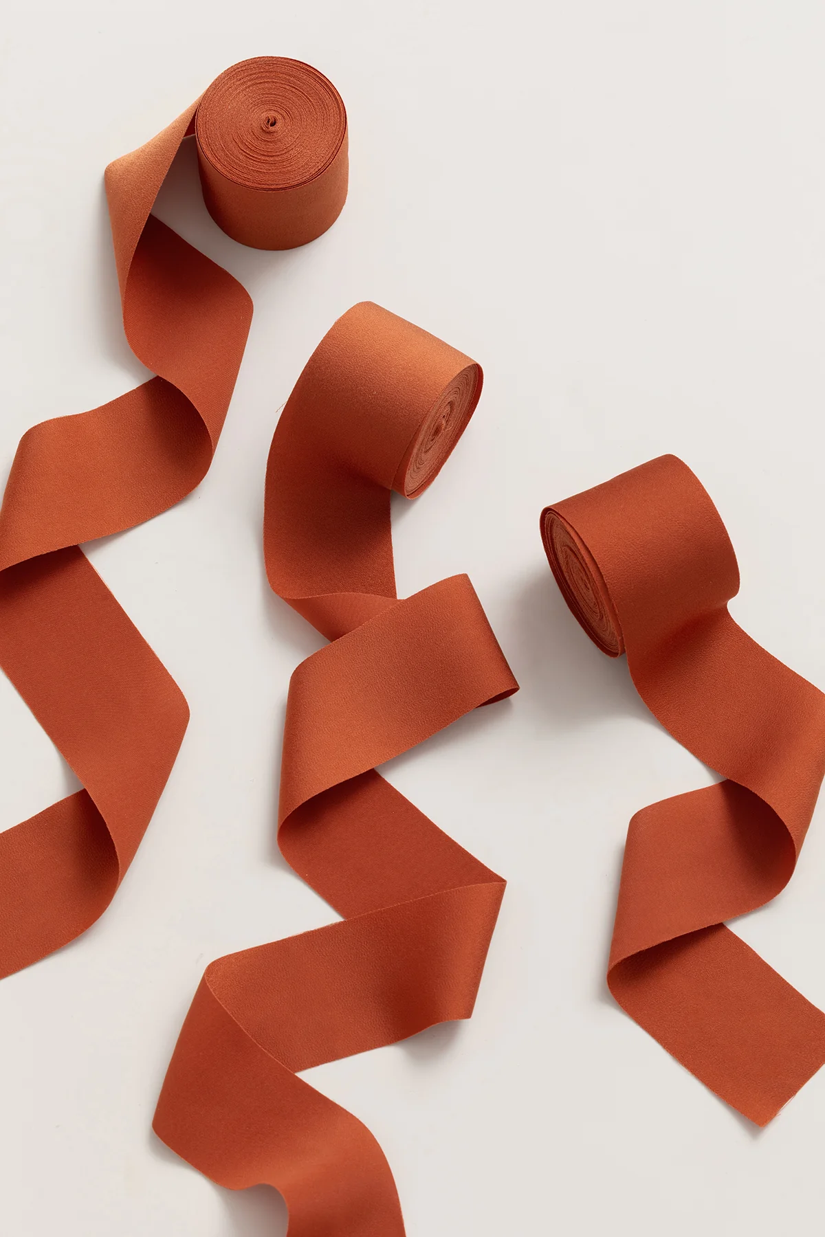 Matte Satin Ribbons 1.5" w x 6 Yards in Burnt Orange (Set of 3) | Clearance