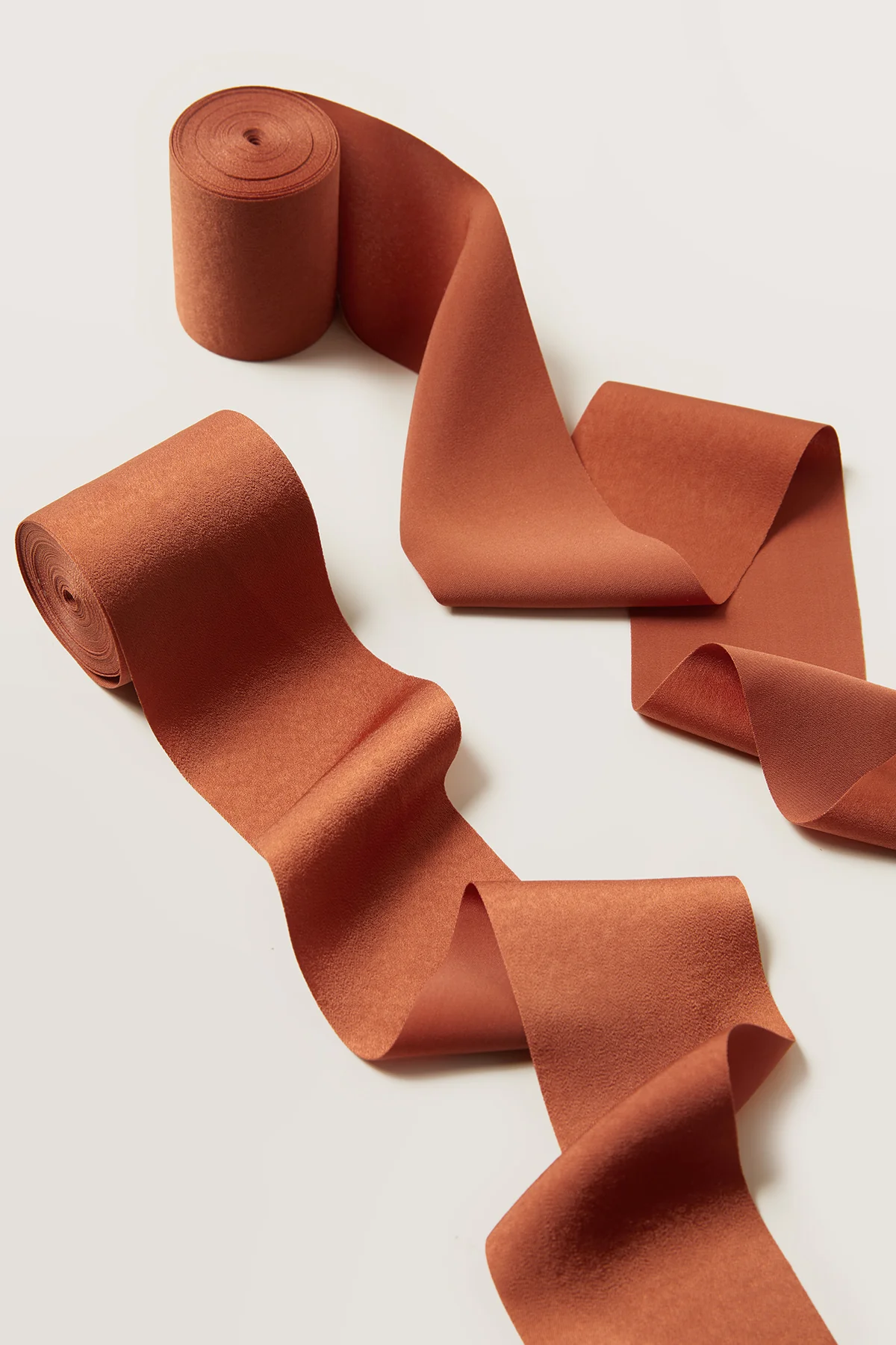 Matte Satin Ribbons 2.4" W × 6.5 Yards (Set of 2) in Burnt Orange | Clearance