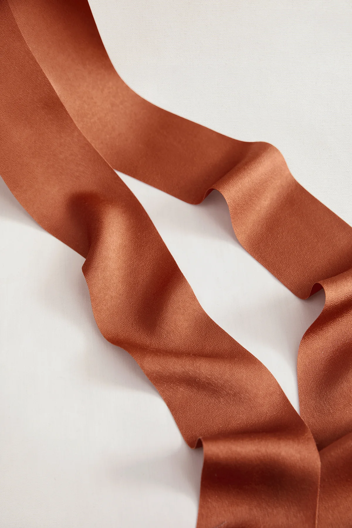 Matte Satin Ribbons 2.4" W × 6.5 Yards (Set of 2) in Burnt Orange | Clearance - Image 3