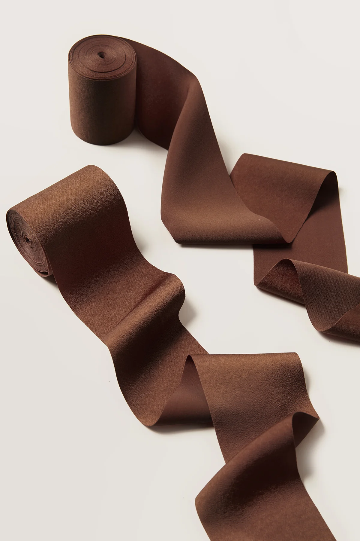 Matte Satin Ribbons 2.4" W × 6.5 Yards (Set of 2) in Walnut Brown | Clearance