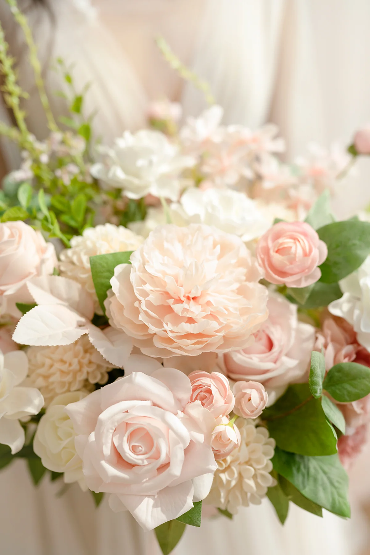 Medium Free-Form Bridal Bouquet in Blush & Cream - Image 5