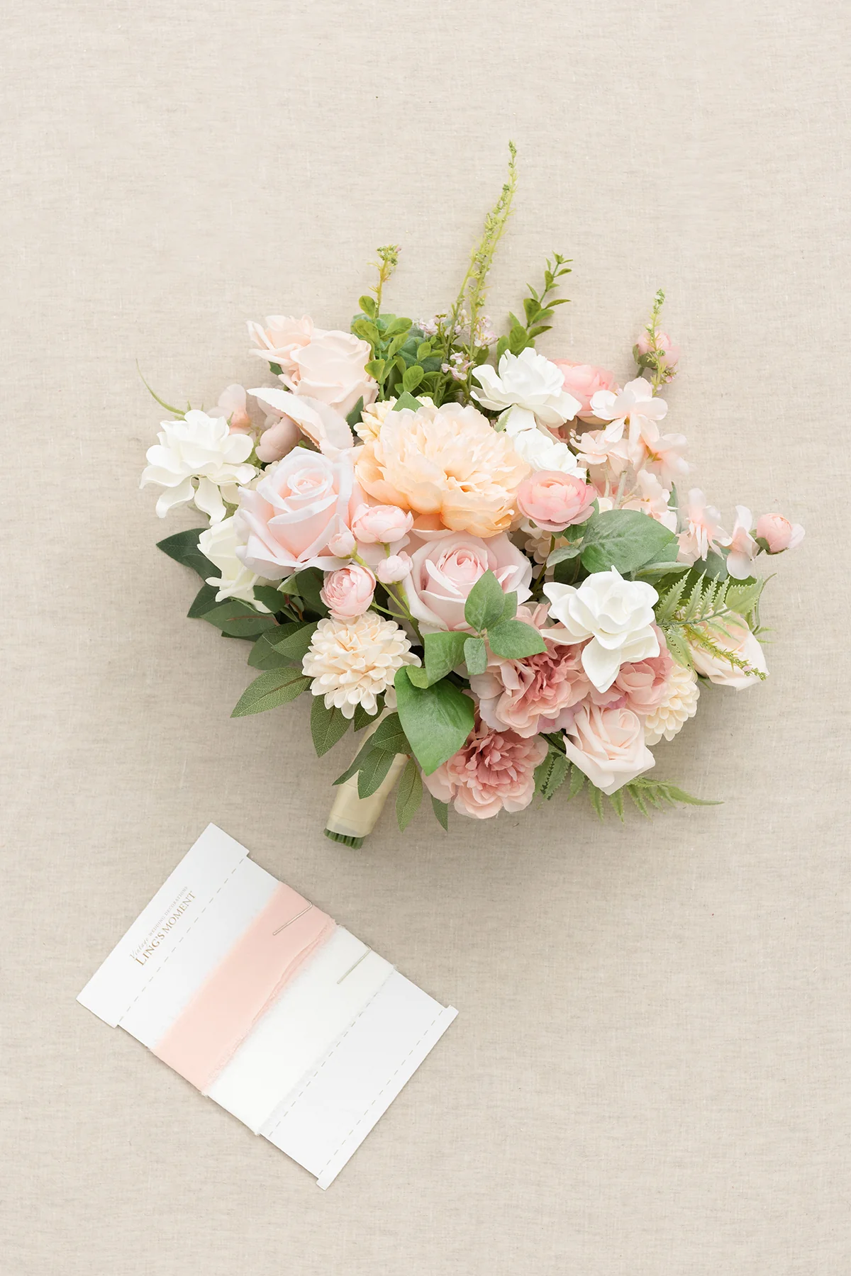 Medium Free-Form Bridal Bouquet in Blush & Cream - Image 7