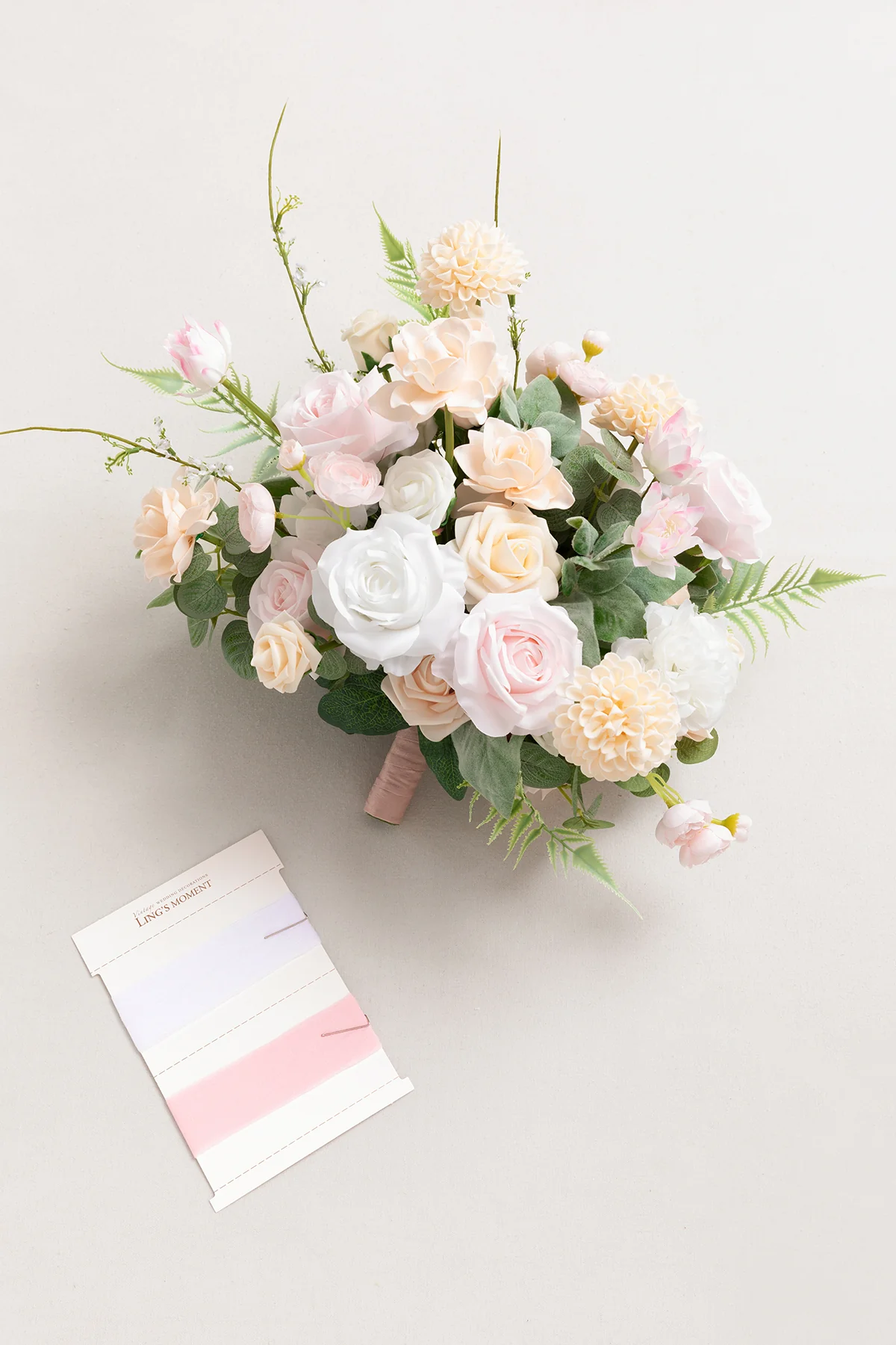 Medium Free-Form Bridal Bouquet in Cream & Blush - Image 8