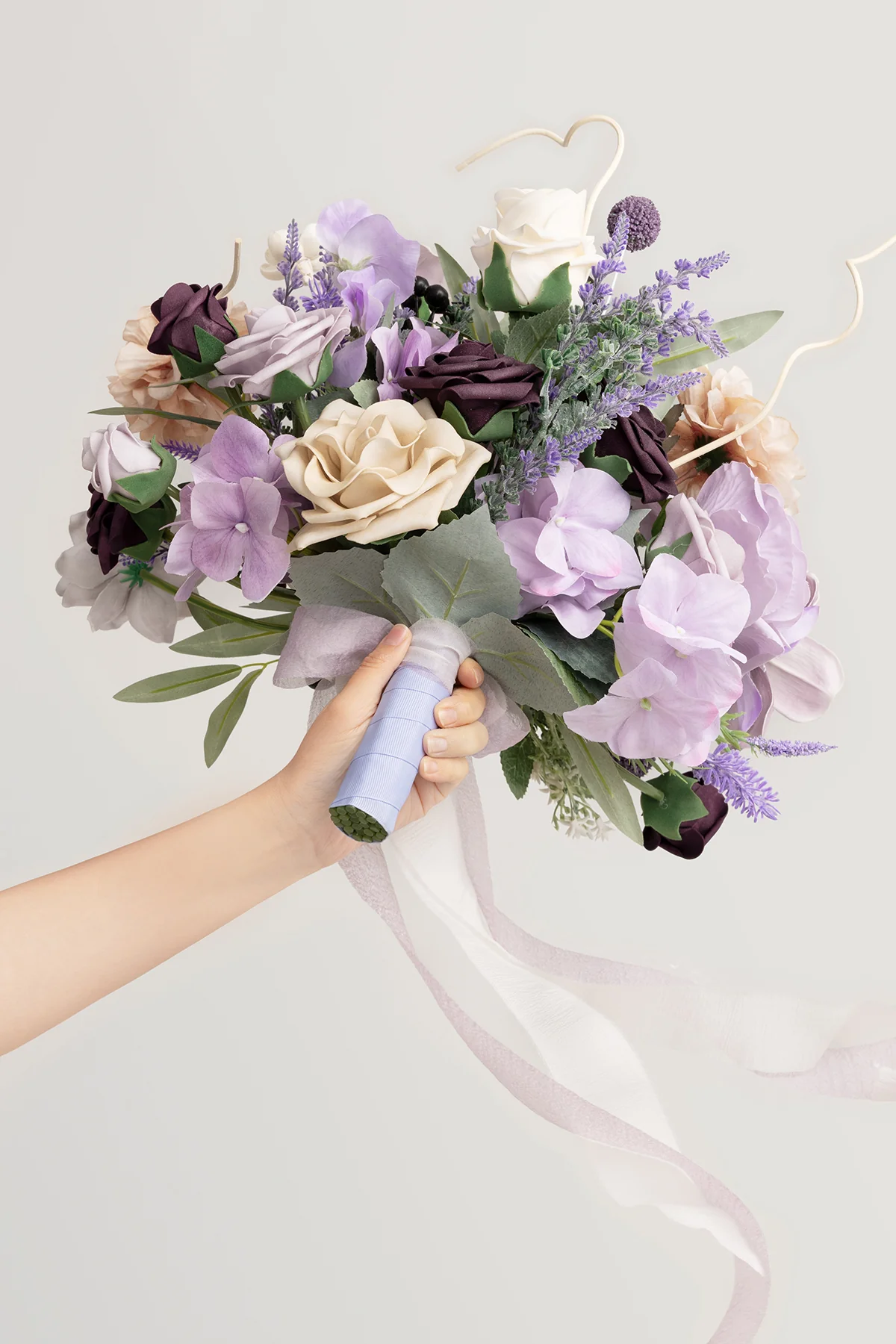 Medium Free-Form Bridal Bouquet in French Lavender & Plum - Image 10