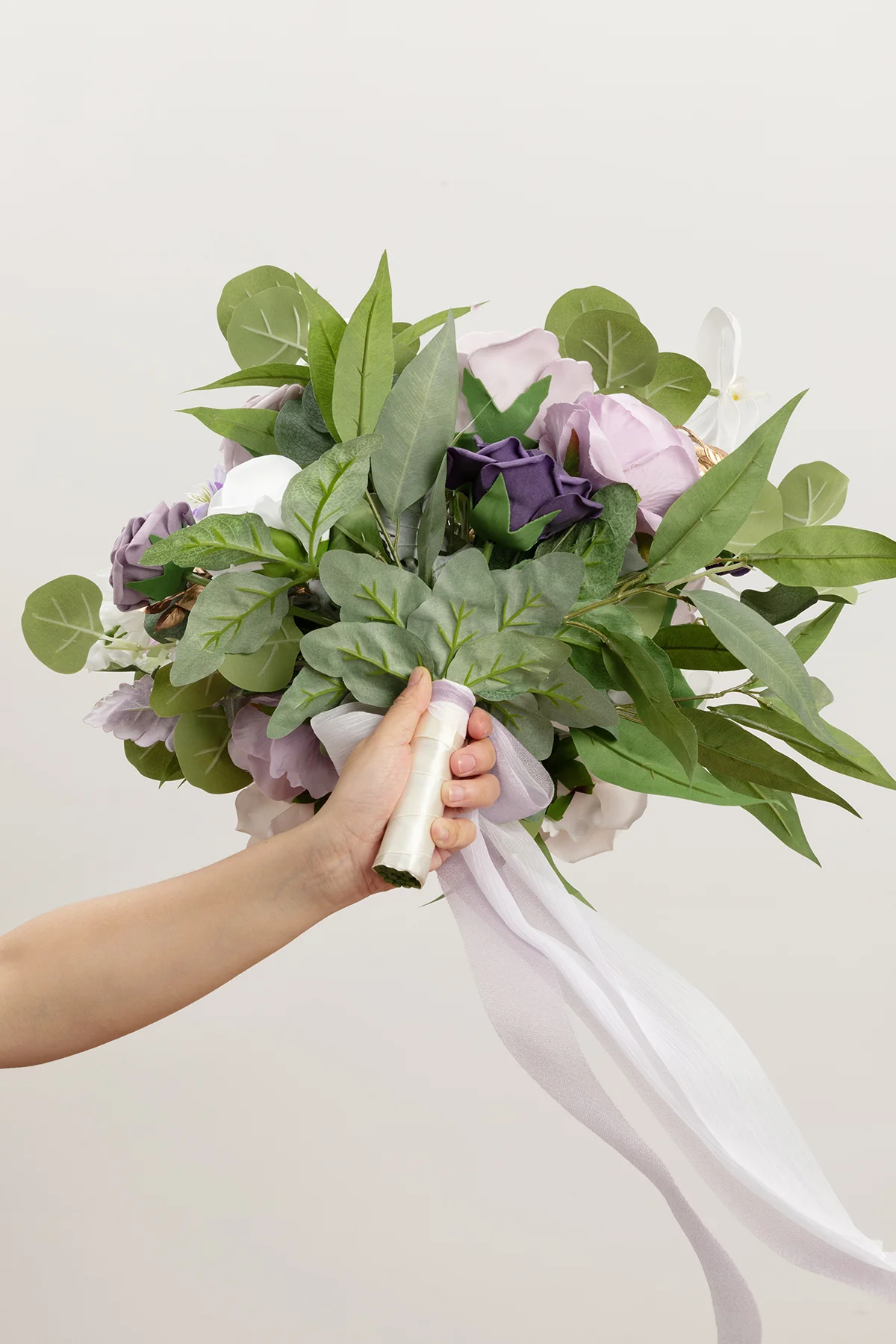 Medium Free-Form Bridal Bouquet in Lilac & White | Clearance - Image 5