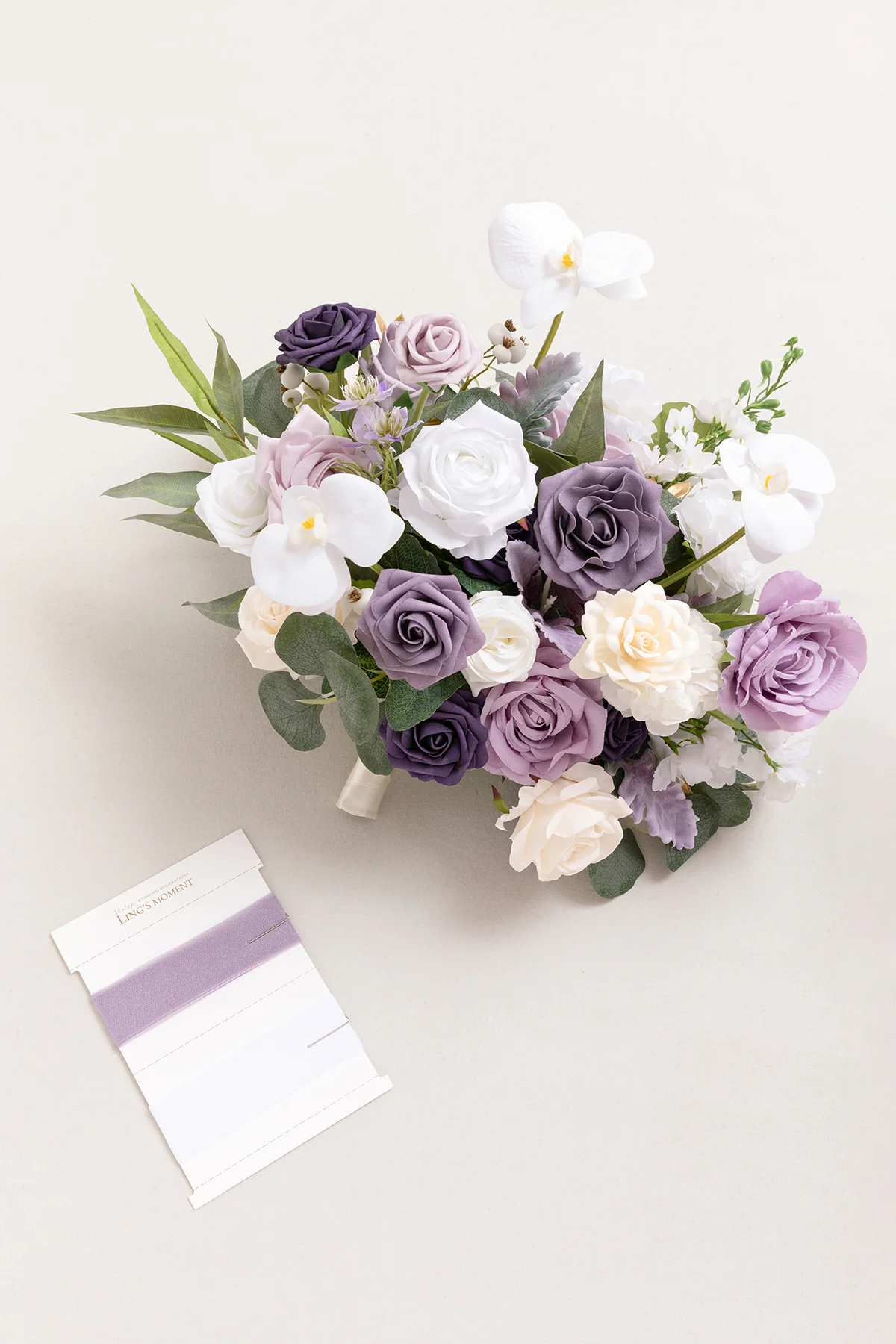 Medium Free-Form Bridal Bouquet in Lilac & White | Clearance - Image 7