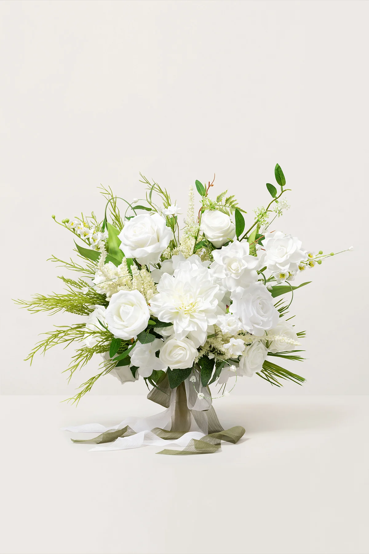 Medium Free-Form Bridal Bouquet in Olive & White | Clearance