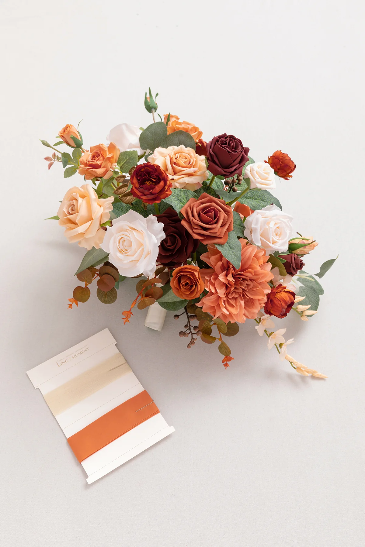 Medium Free-Form Bridal Bouquet in Terracotta & Cream - Image 8