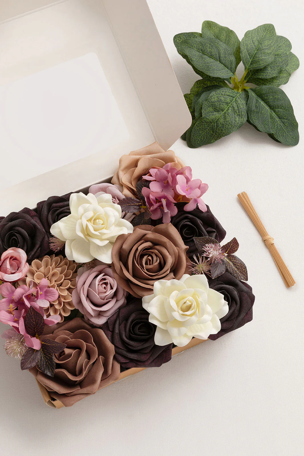 Mini Bouquet Combo Flower Box - Earth Brown & Black Baccara