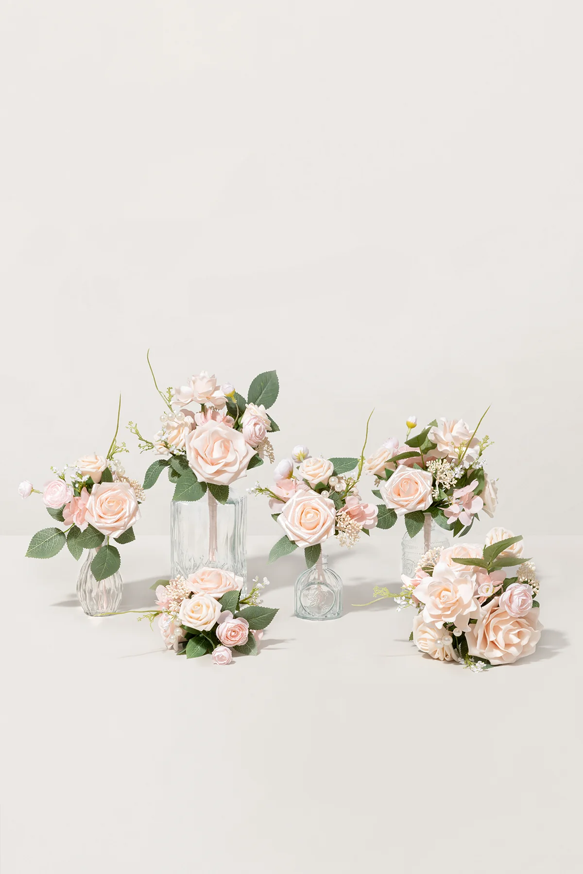 Mini Premade Flower Centerpiece Set in Blush & Cream | Clearance
