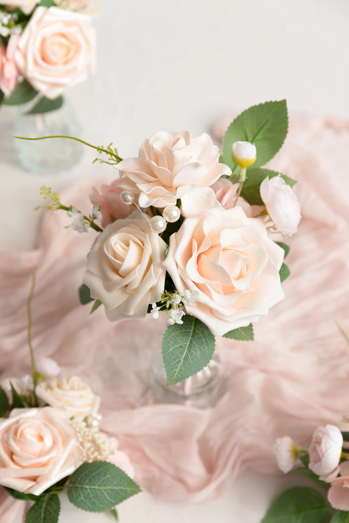 Mini Premade Flower Centerpiece Set in Blush & Cream | Clearance - Image 3