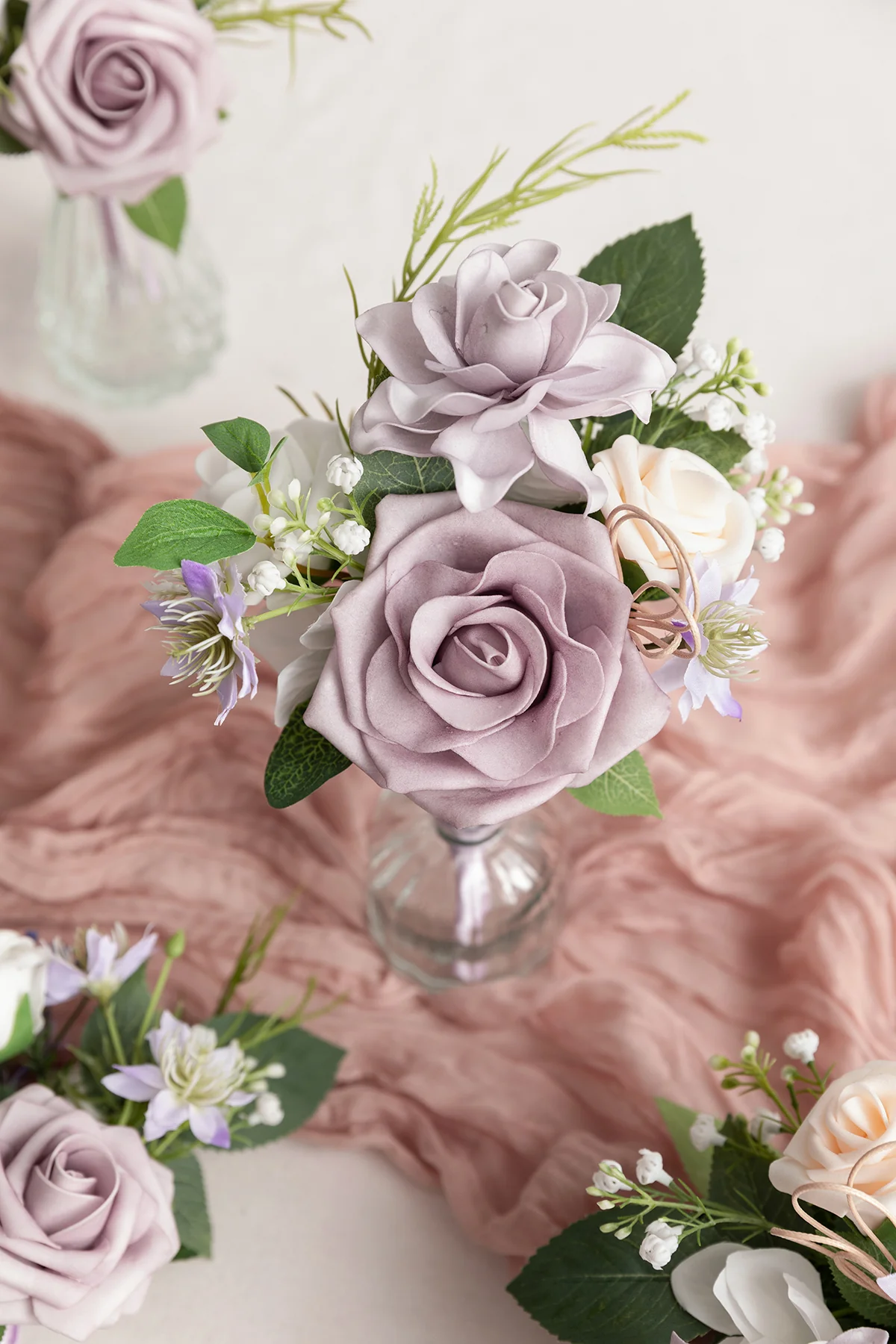 Mini Premade Flower Centerpiece Set in Lilac & White | Clearance - Image 3