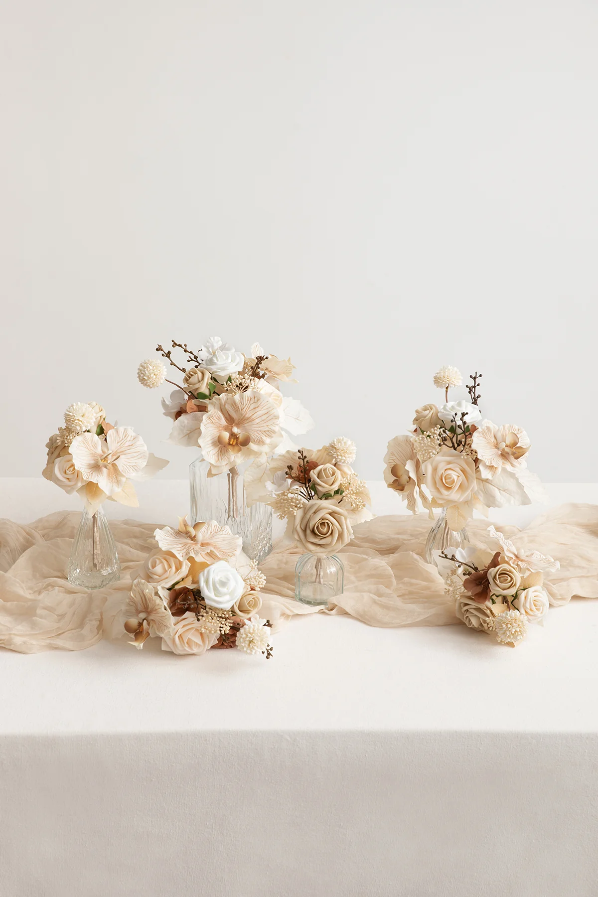 Mini Premade Flower Centerpiece Set in Tawny Beige & Sand Beige | Clearance - Image 2
