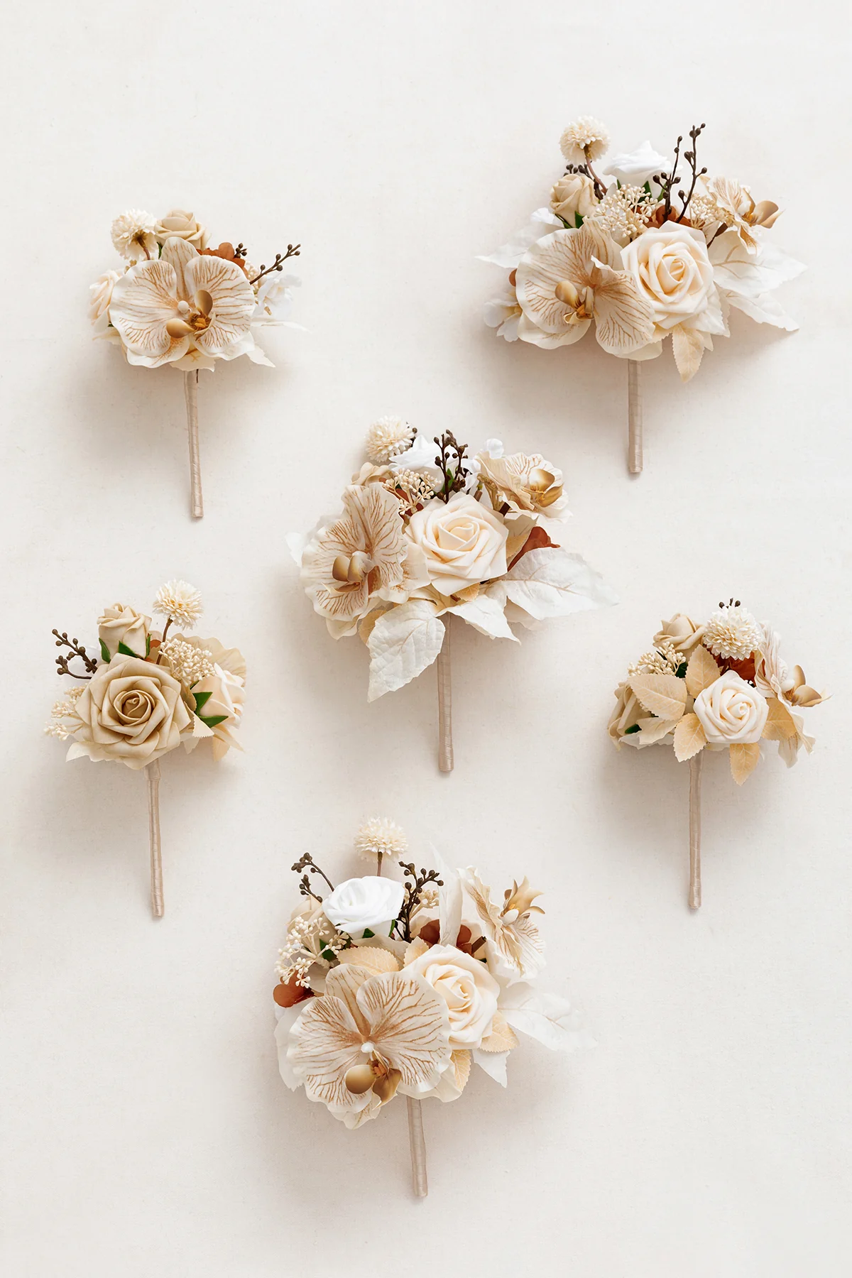 Mini Premade Flower Centerpiece Set in Tawny Beige & Sand Beige | Clearance - Image 4