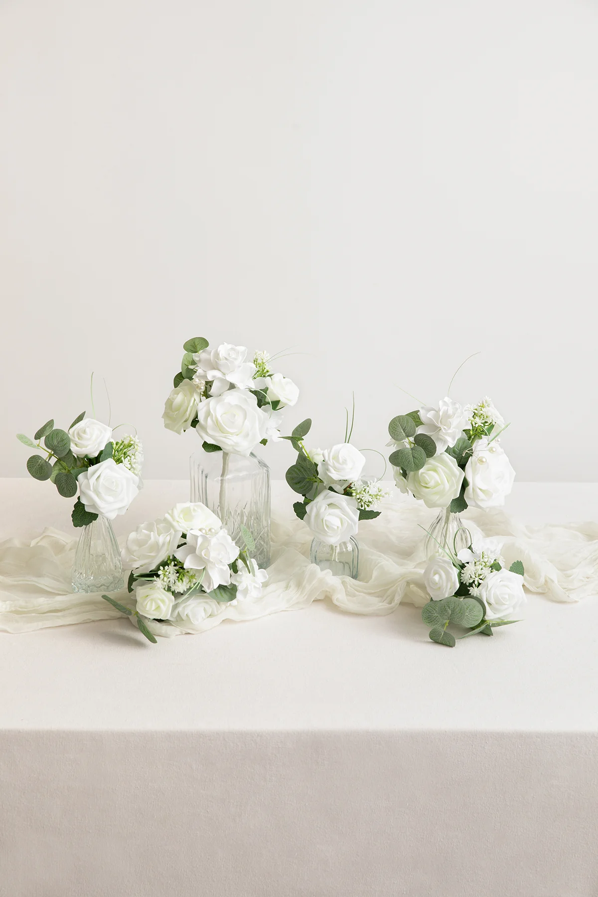 Mini Premade Flower Centerpiece Set in White & Sage | Clearance - Image 2