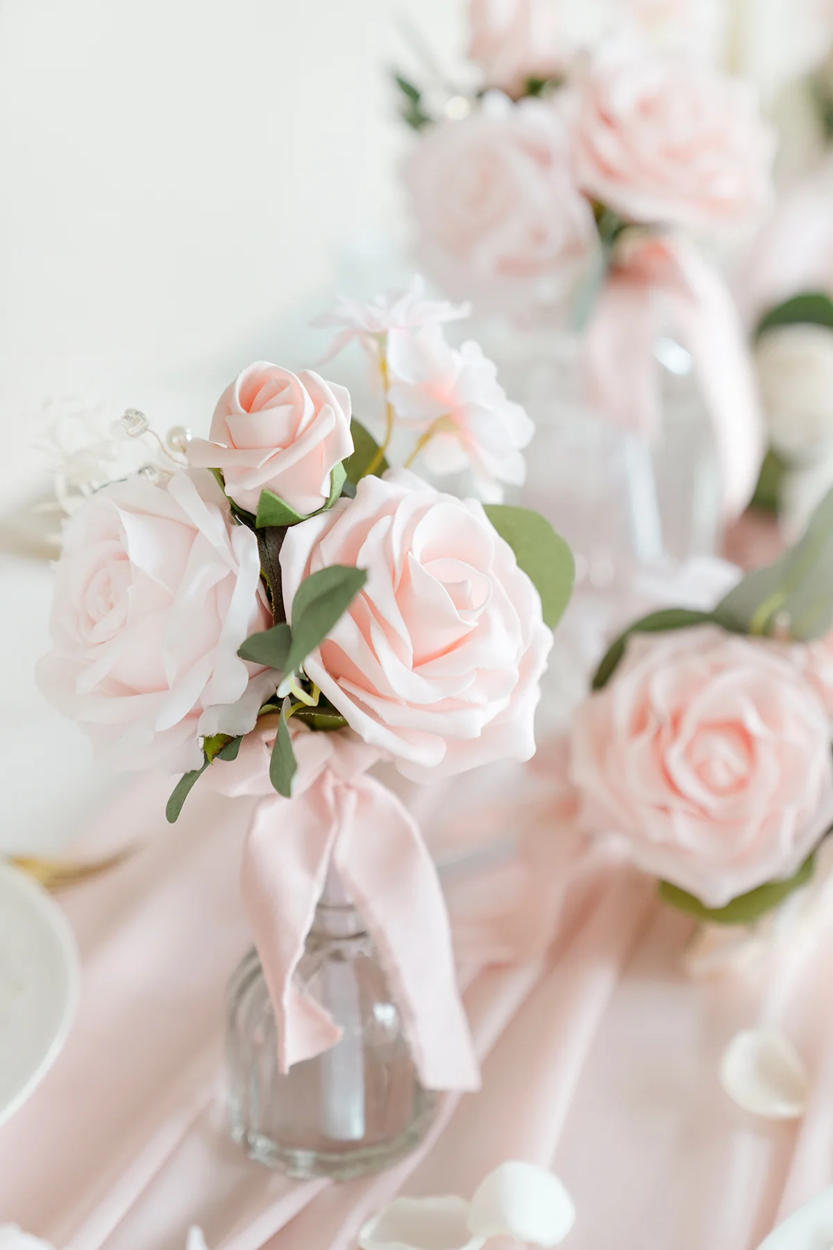 Mini Ready-to-Use Flower Centerpiece Set in Blush & Cream | Clearance - Image 4