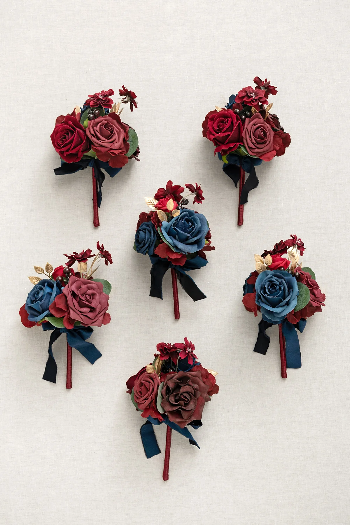 Mini Ready-to-Use Flower Centerpiece Set in Burgundy & Navy - Image 4