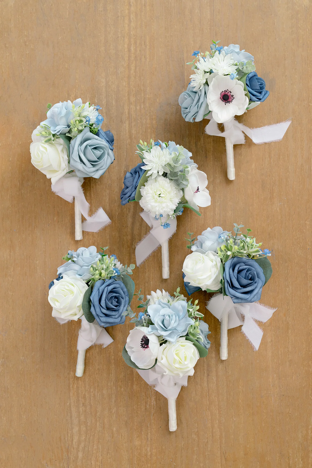 Mini Ready-to-Use Flower Centerpiece Set in Dusty Blue & Navy - Image 6
