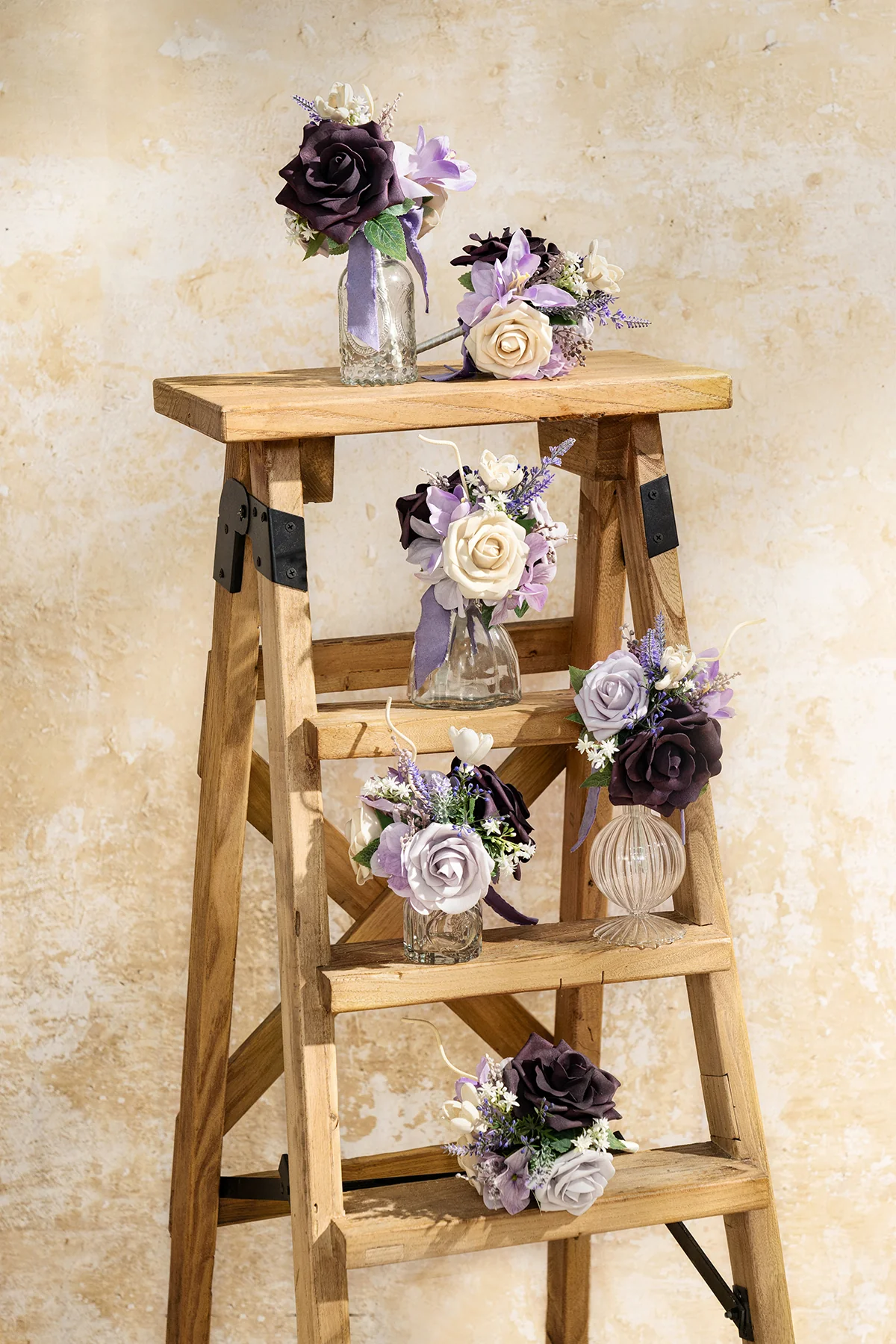 Mini Ready-to-Use Flower Centerpiece Set in French Lavender & Plum | Clearance - Image 3