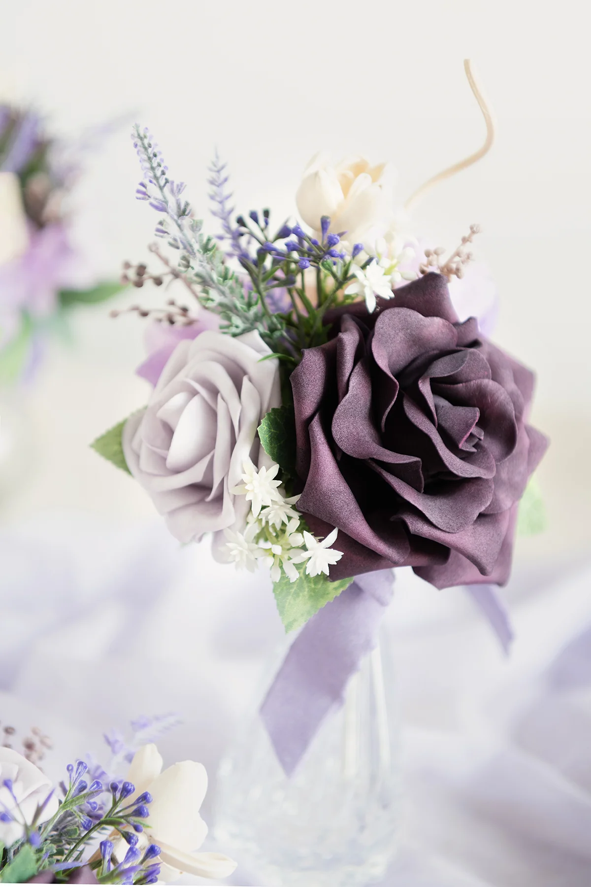 Mini Ready-to-Use Flower Centerpiece Set in French Lavender & Plum | Clearance - Image 7