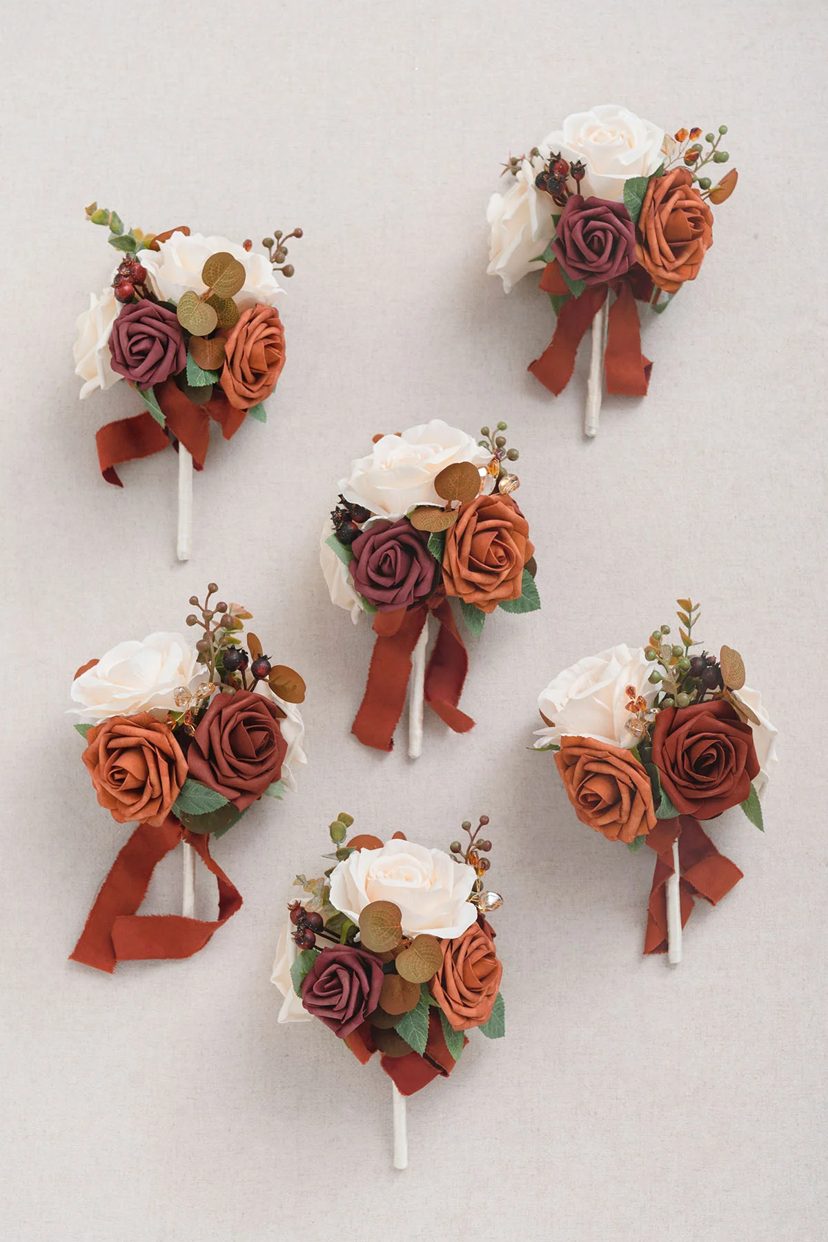 Mini Ready-to-Use Flower Centerpiece Set in Organic Sand Beige Elegance | Clearance - Image 4
