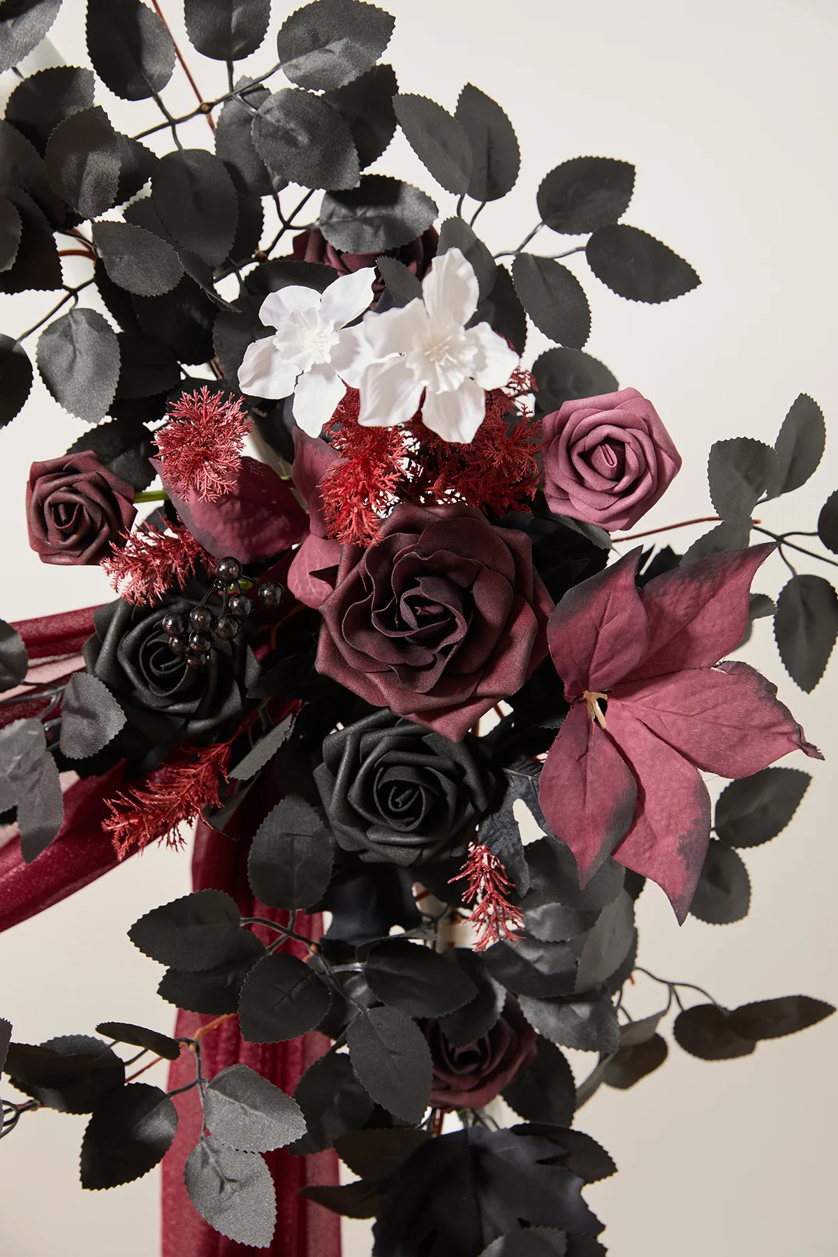 Modular Garlands Arch Decor in Black & Burgundy | Clearance - Image 3