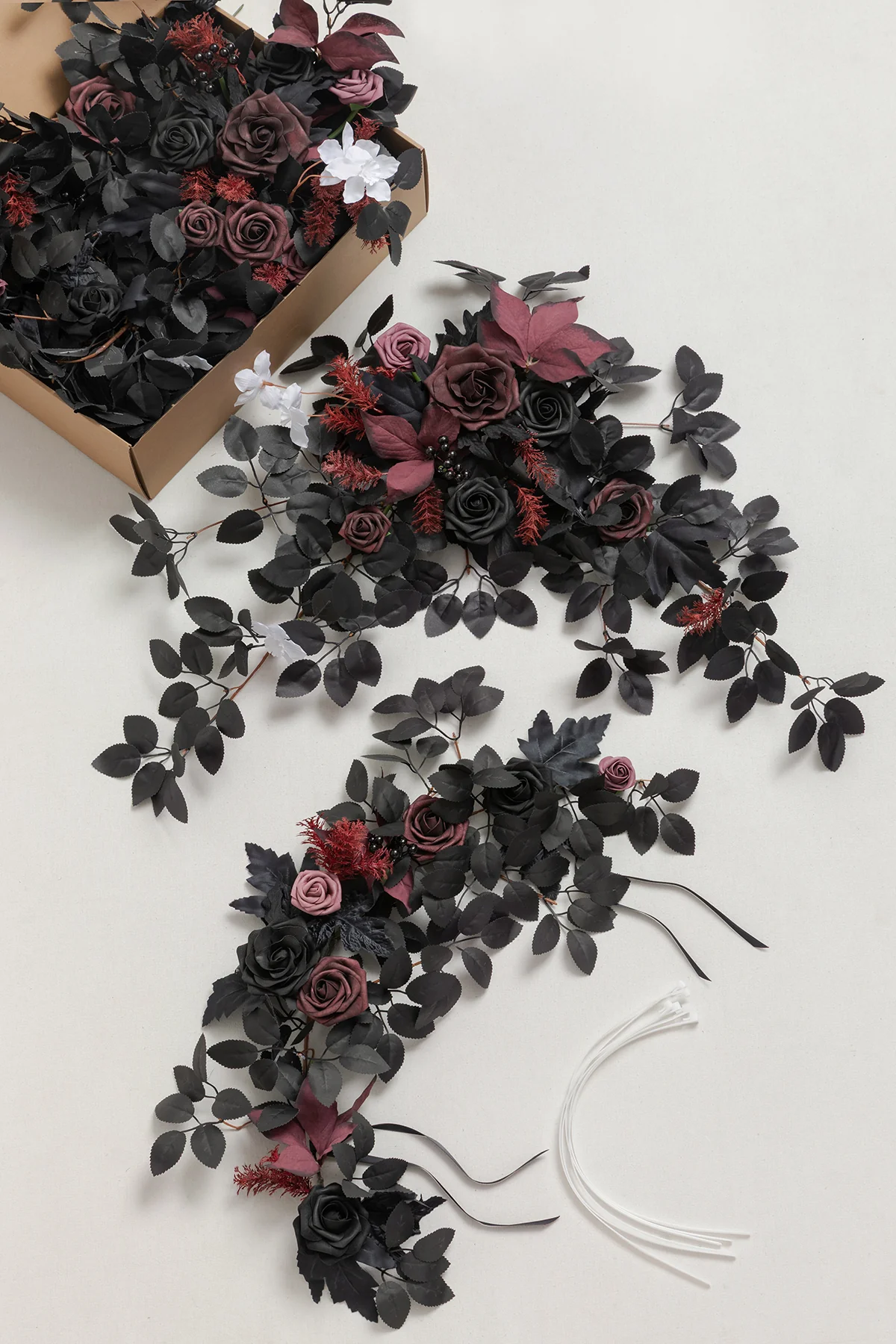Modular Garlands Arch Decor in Black & Burgundy | Clearance - Image 5