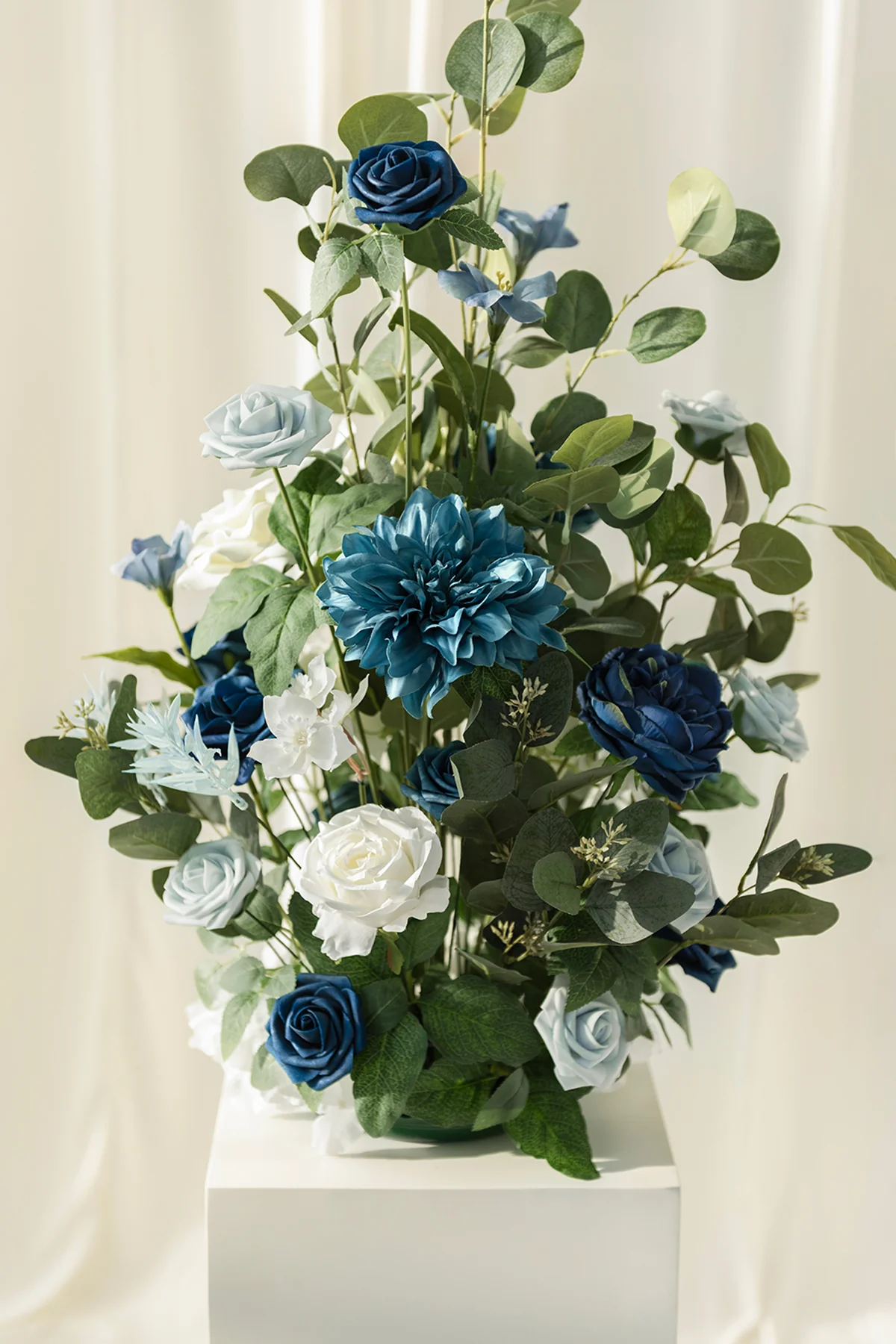 Altar Decor Free-Standing Flowers in Dusty Blue & Navy - Image 3