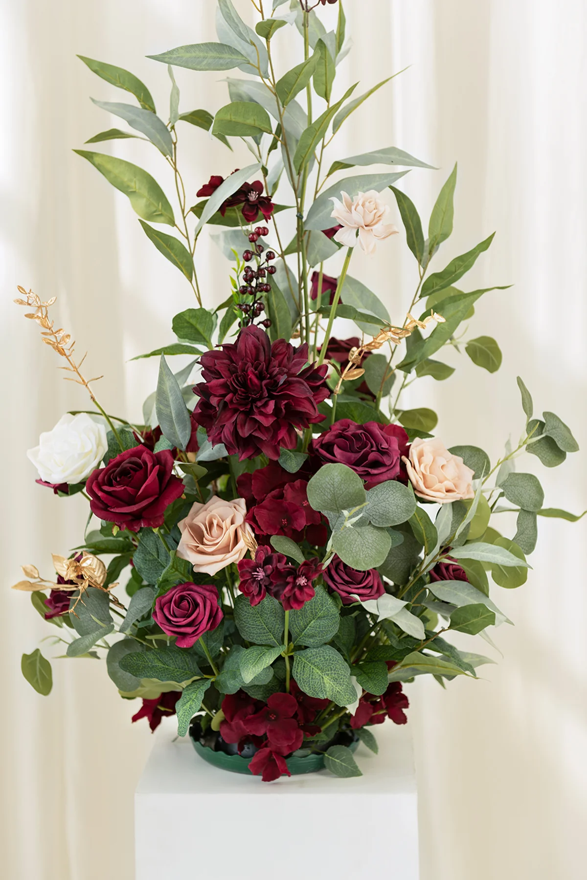 Altar Decor Free-Standing Flowers in Romantic Marsala - Image 3