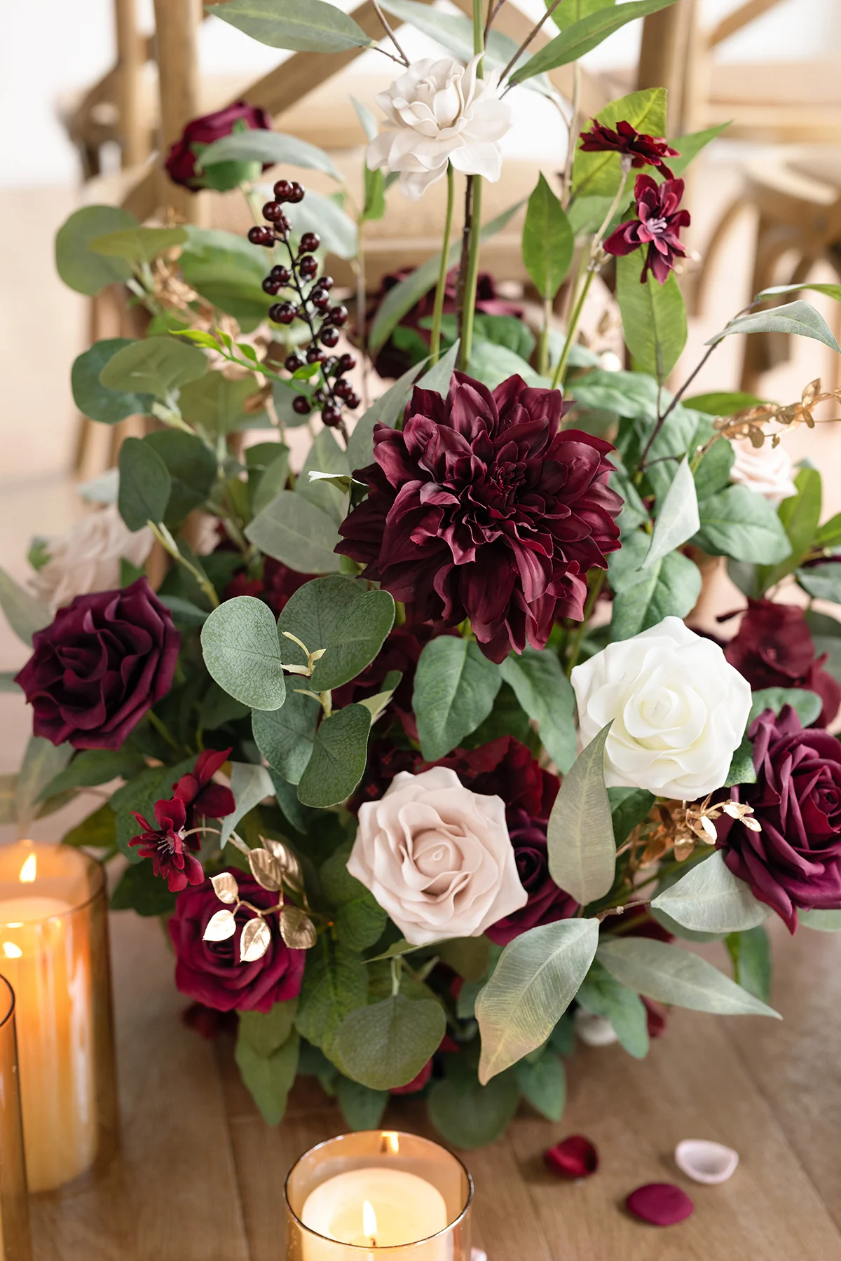 Altar Decor Free-Standing Flowers in Romantic Marsala - Image 5
