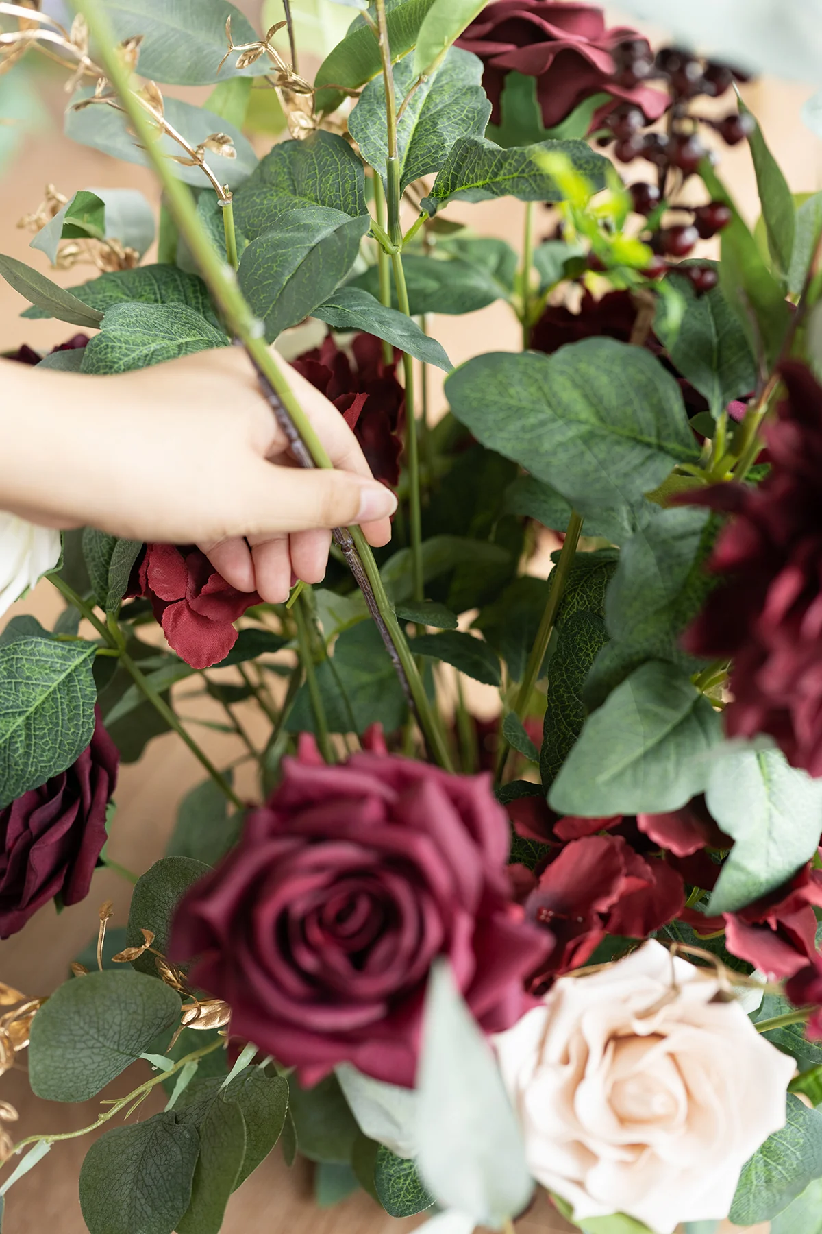 Altar Decor Free-Standing Flowers in Romantic Marsala - Image 6