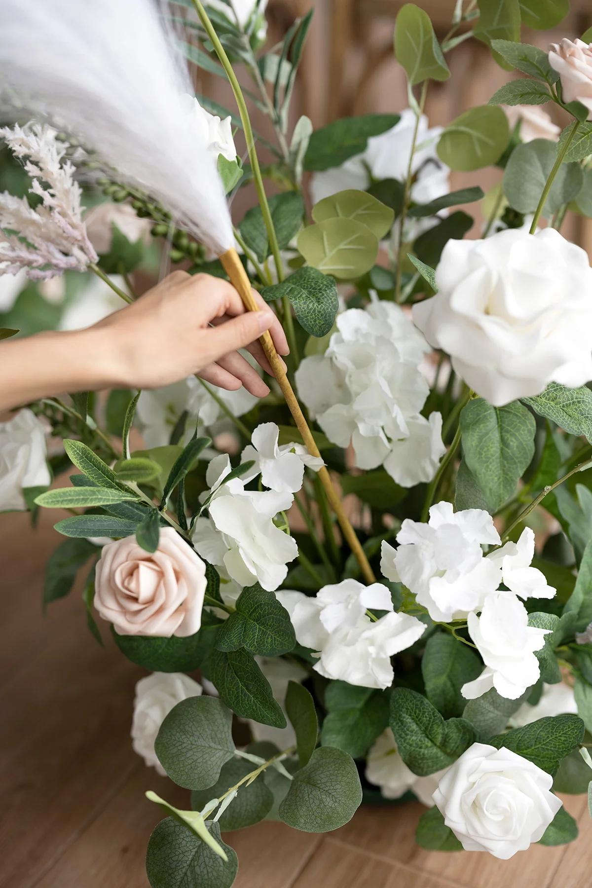 Altar Decor Free-Standing Flowers in White & Sage | Clearance - Image 5