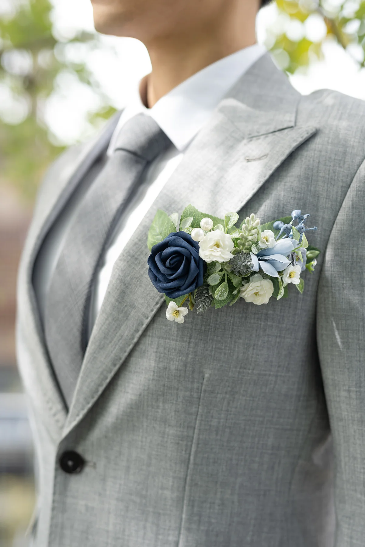 Boutonnieres in Romantic Dusty Blue - Image 3