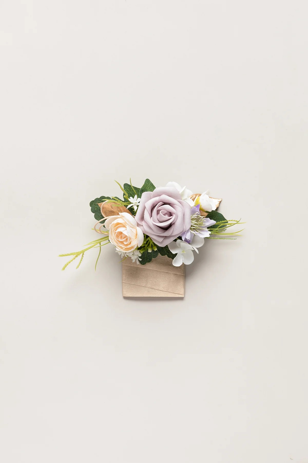 Pocket Square Boutonniere for Groom in Lilac