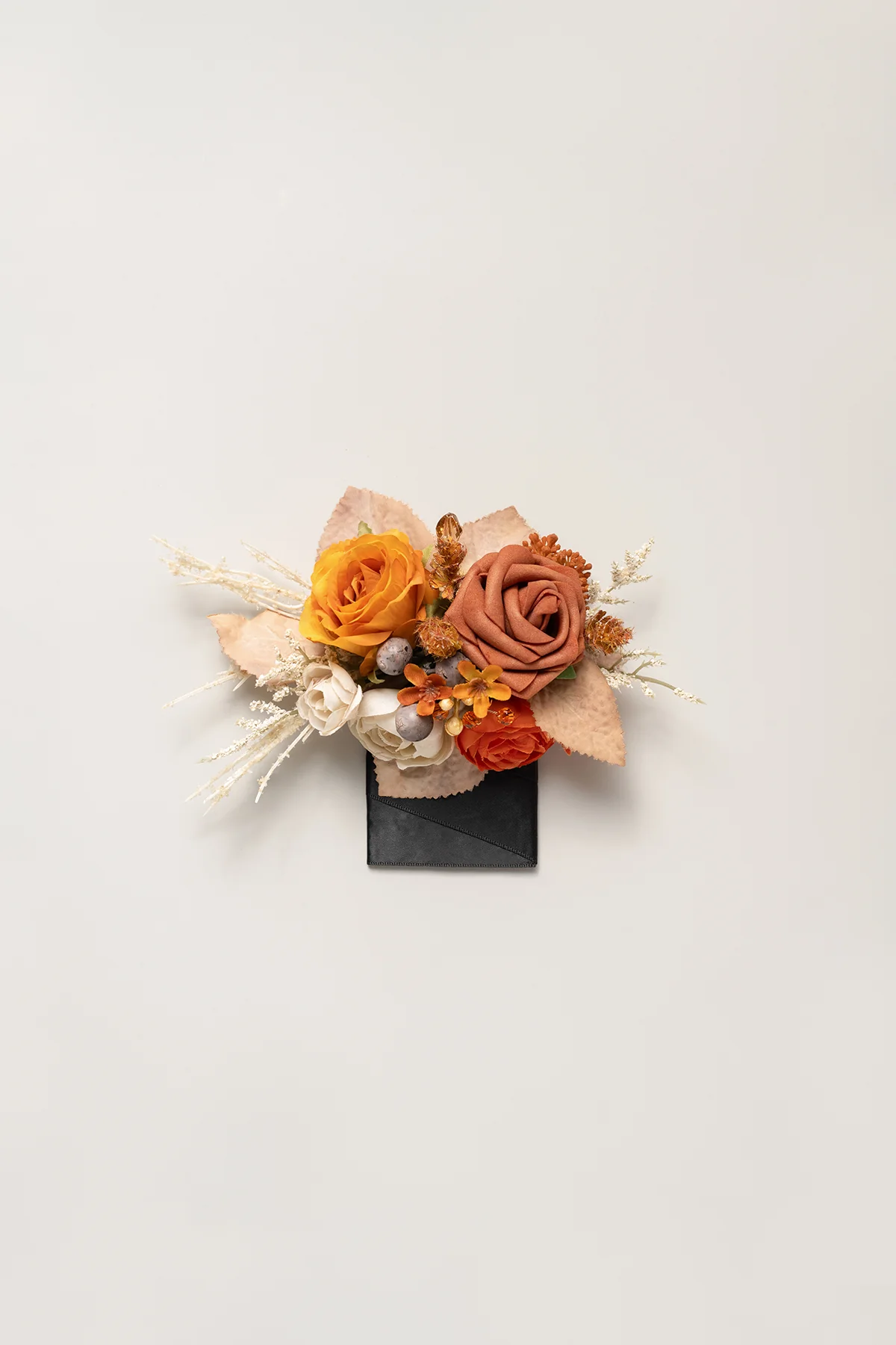 Pocket Square Boutonniere for Groom in Passion Terracotta | Clearance