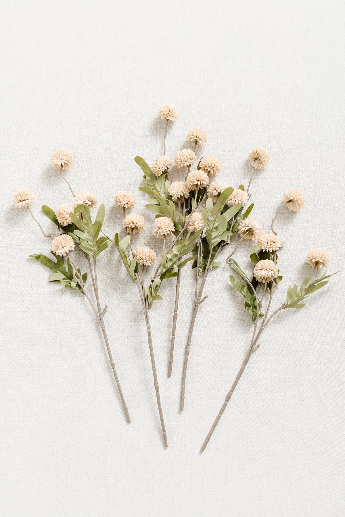 Pompon Mum with Stem in Beige - Image 3