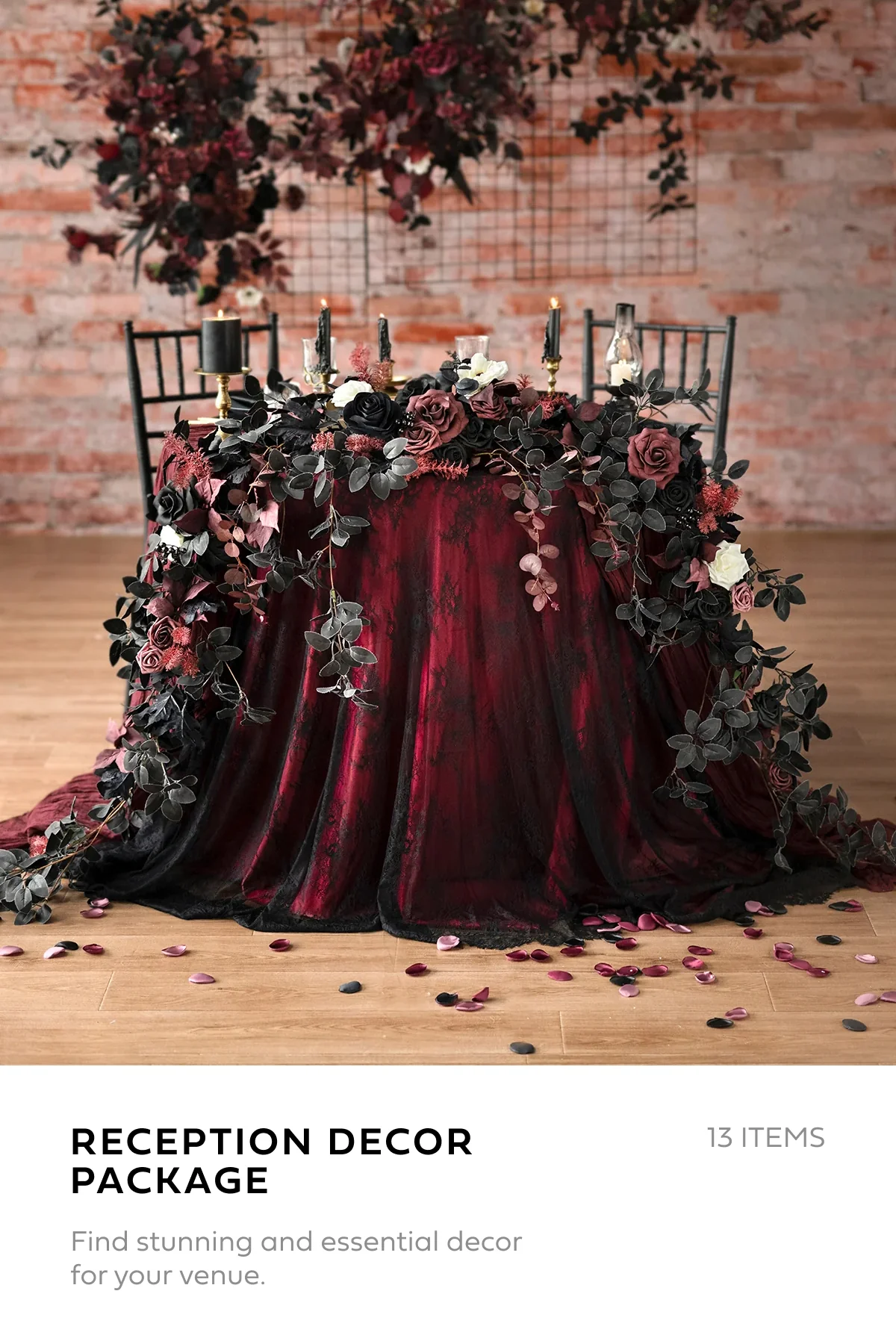 Wedding Flower Packages in Moody Burgundy & Black - Image 8