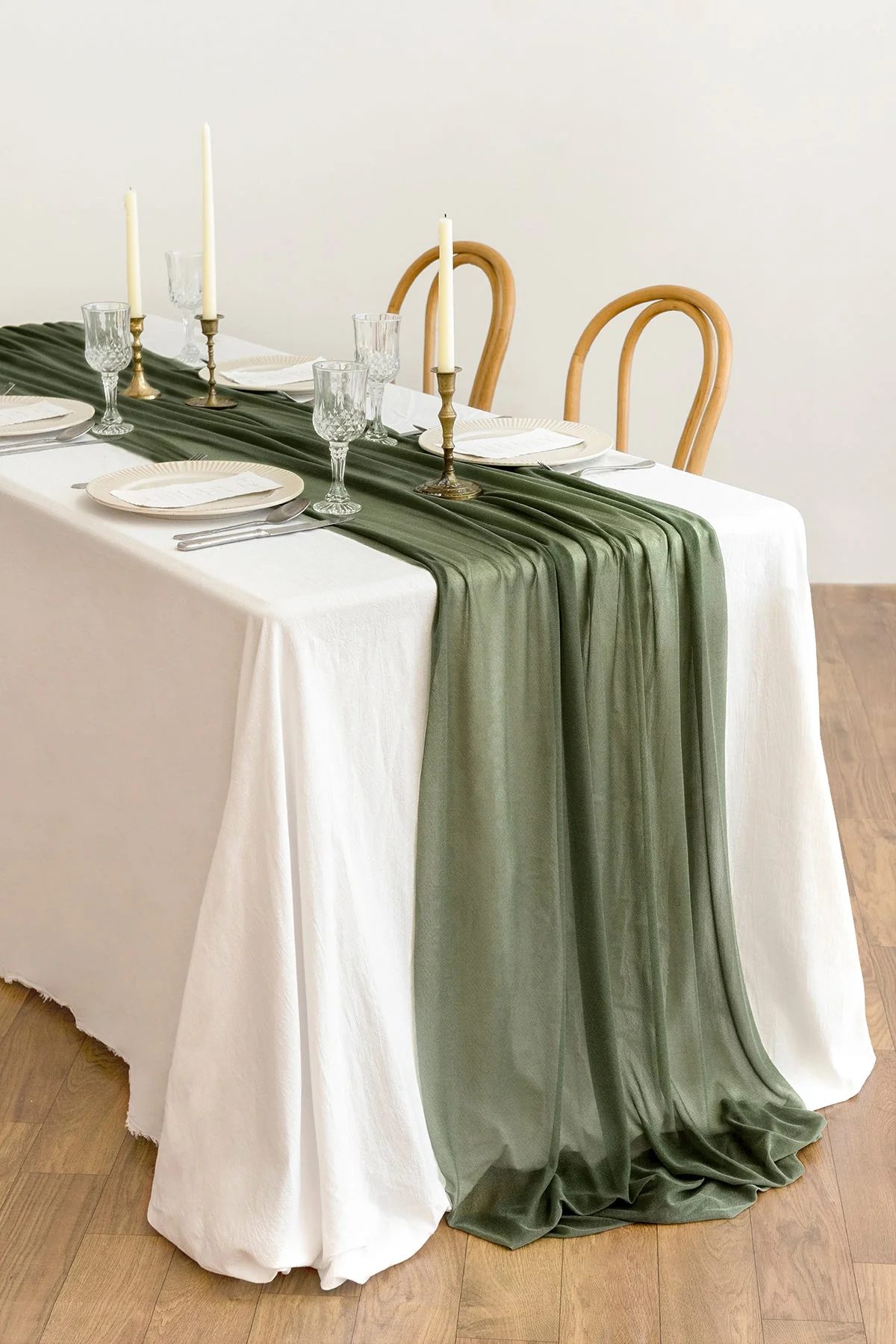 Romantic Sheer Table Runner 29" w x 10ft/14ft - Emerald | Clearance