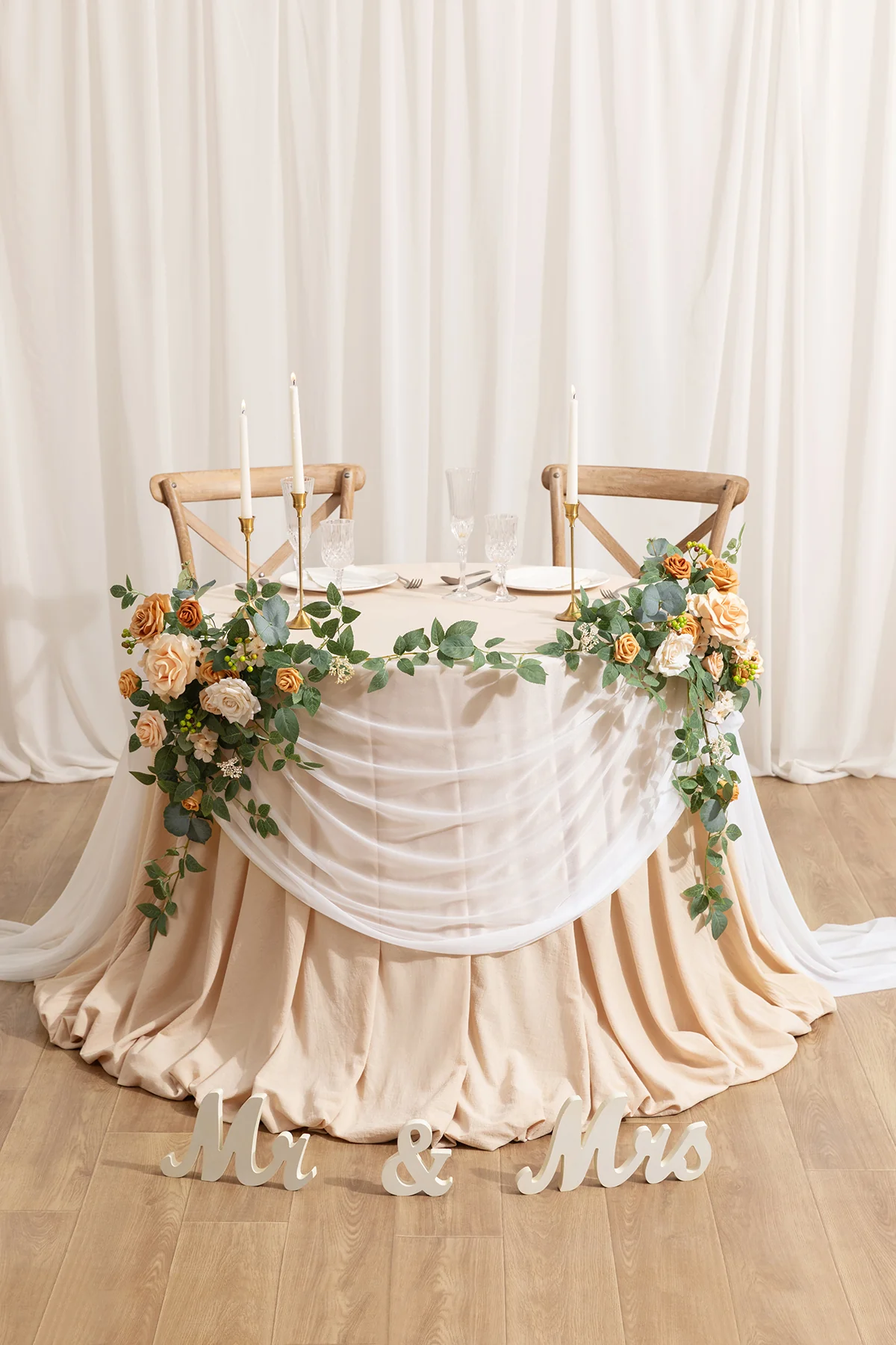 Romantic Sheer Table Runner 29" w x 14ft - Brilliant White - Image 2
