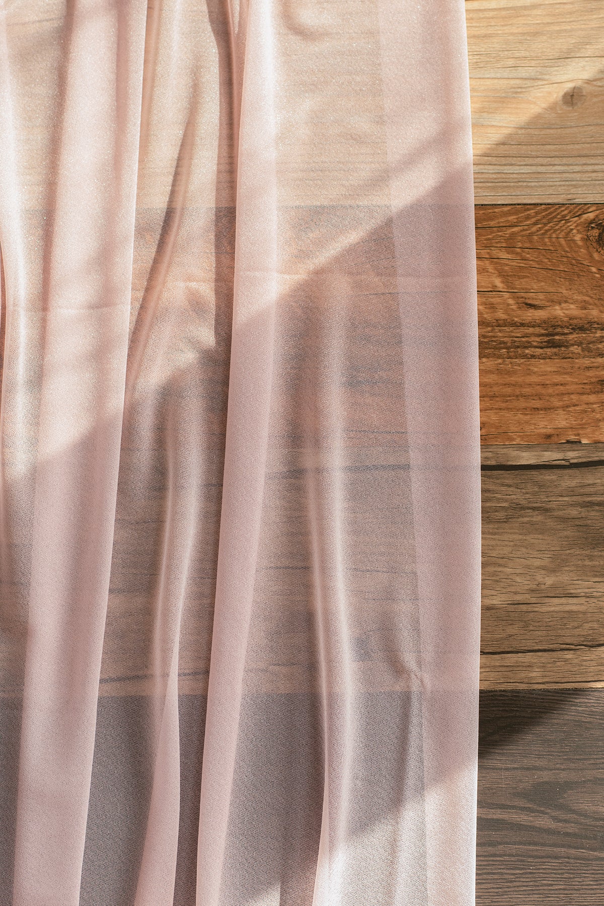 Romantic Sheer Table Runner 29" w x 14ft in Dusty Rose & Cream | Clearance - Image 5