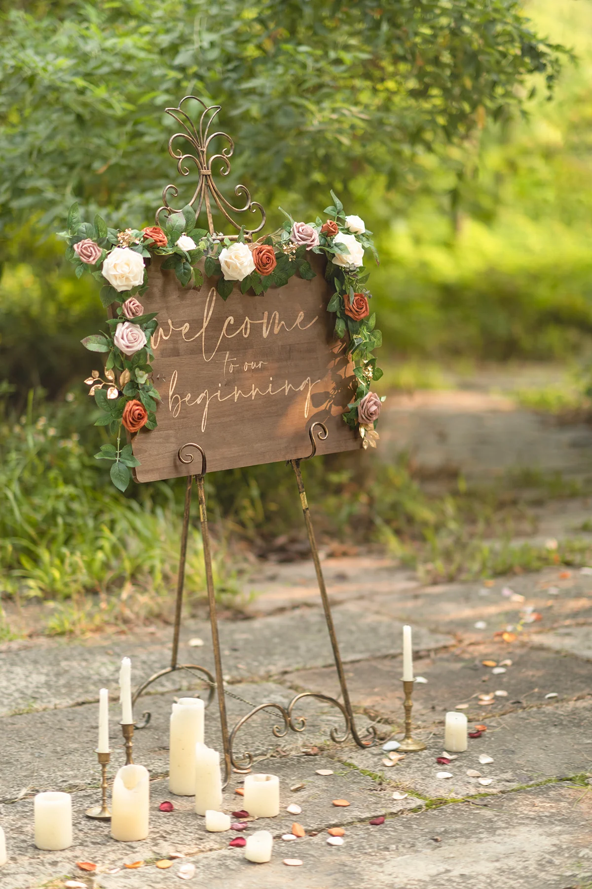5ft Flower Garland in Sunset Terracotta - Image 2