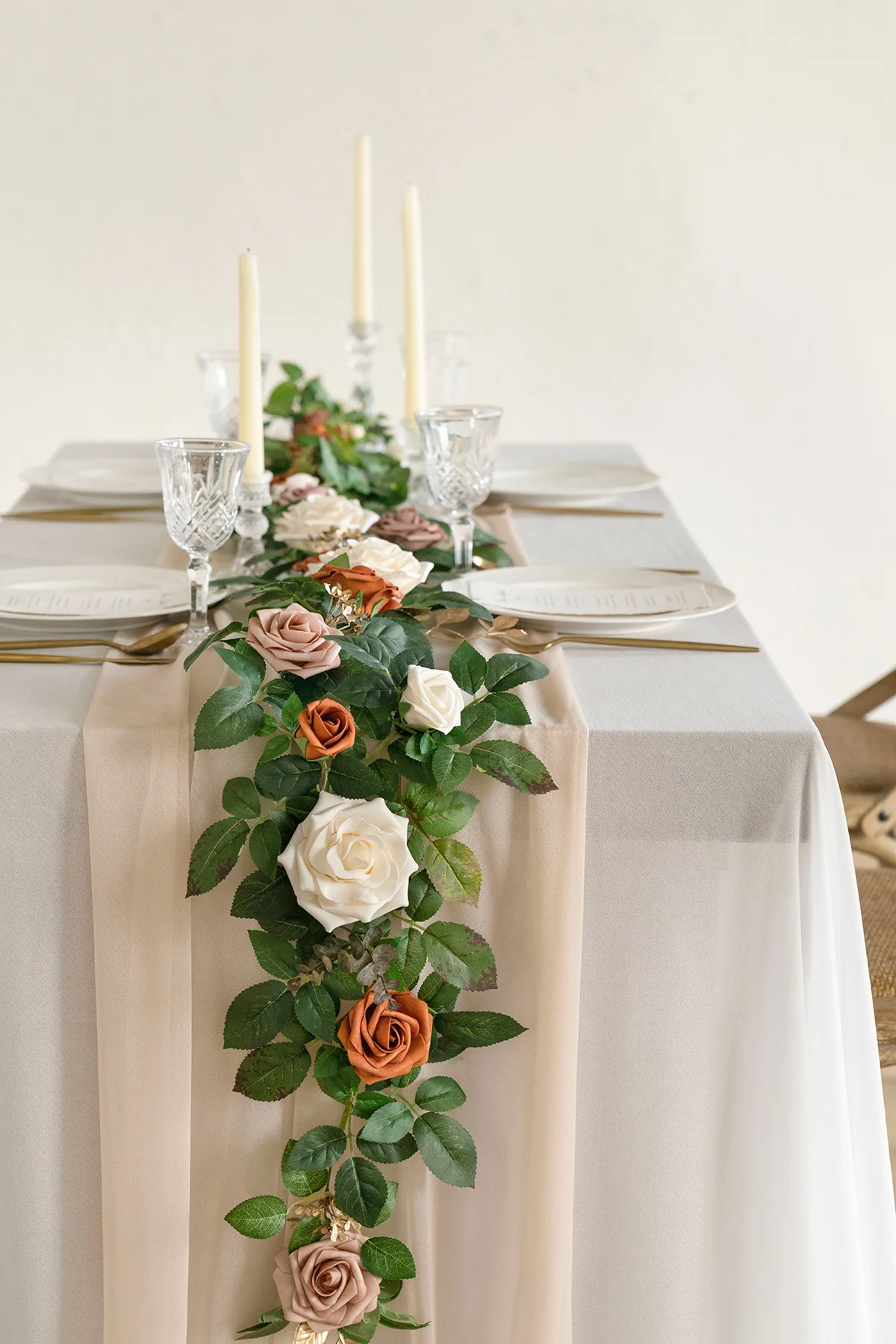 5ft Flower Garland in Sunset Terracotta - Image 3