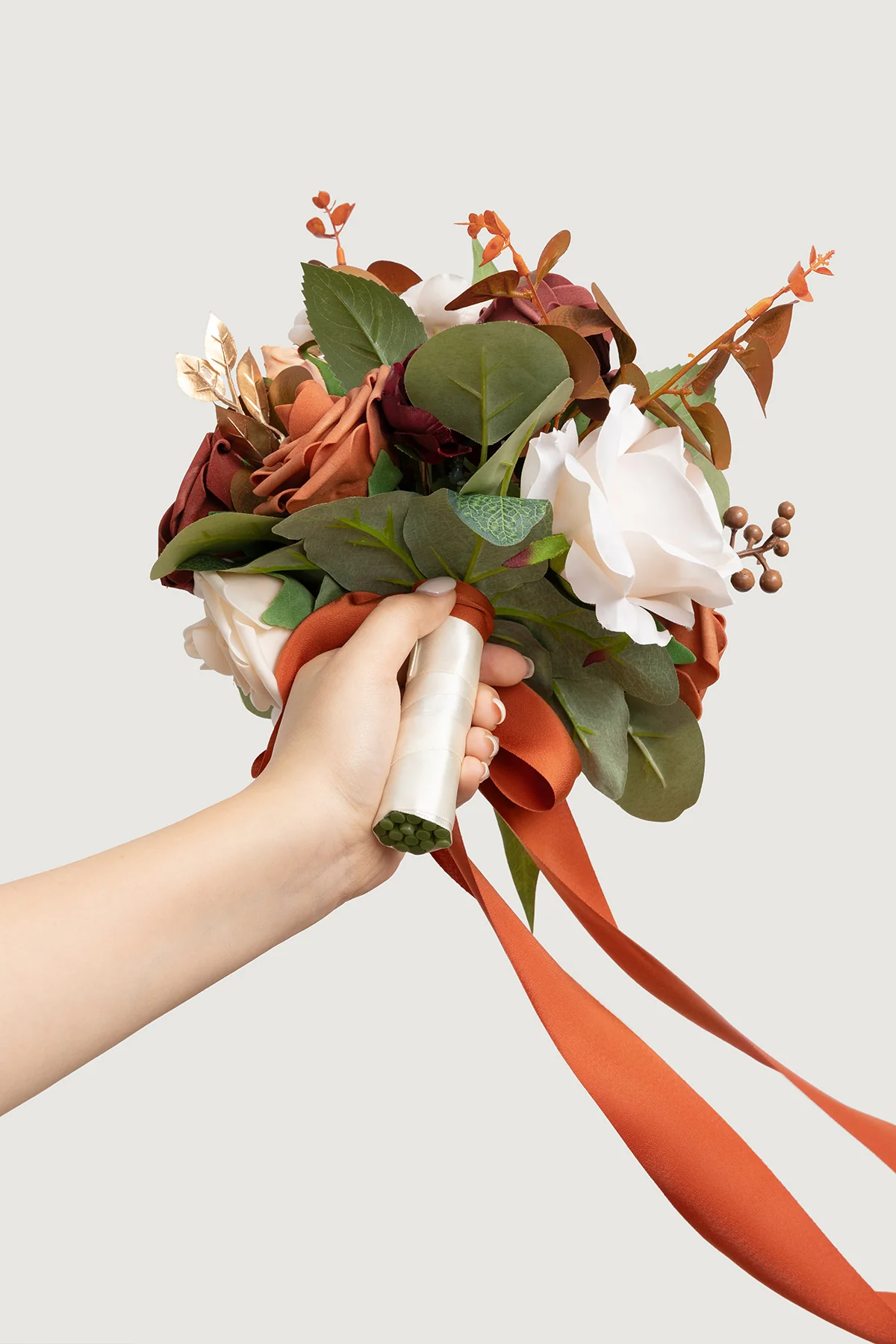 Round Bridesmaid Bouquet in Sunset Terracotta (Set of 1) - Image 4