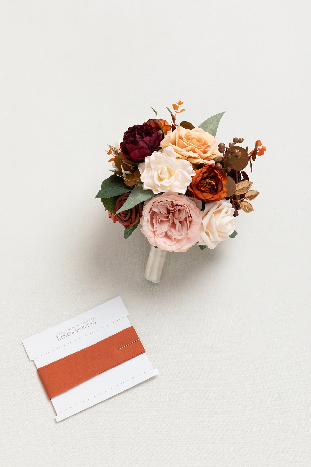 Round Bridesmaid Bouquet in Sunset Terracotta (Set of 1) - Image 5